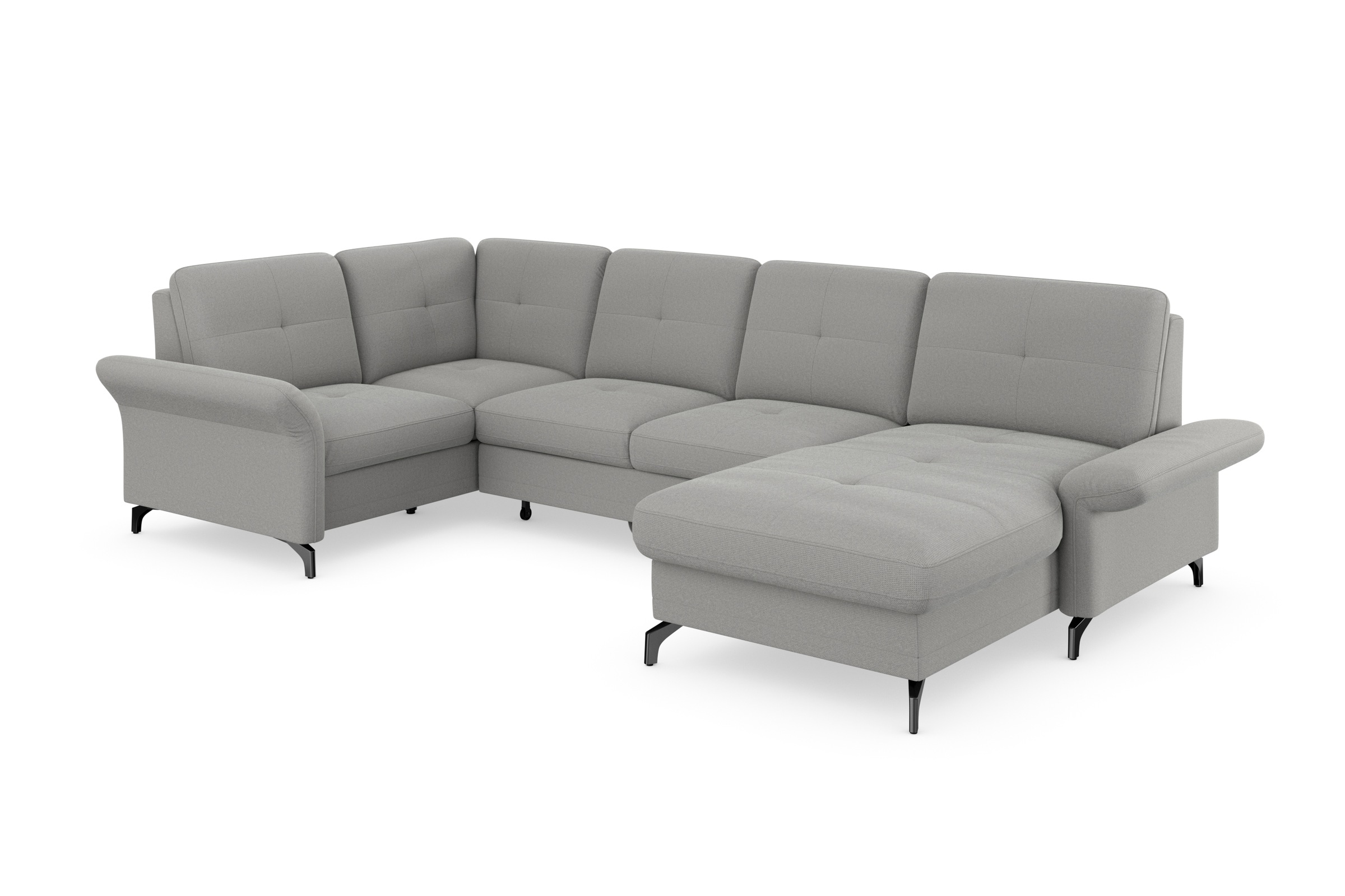 Places of Style Wohnlandschaft »Calando U-Form«, wahlweise mit Bettfunktion, Bettkasten und Armteilfunktion
