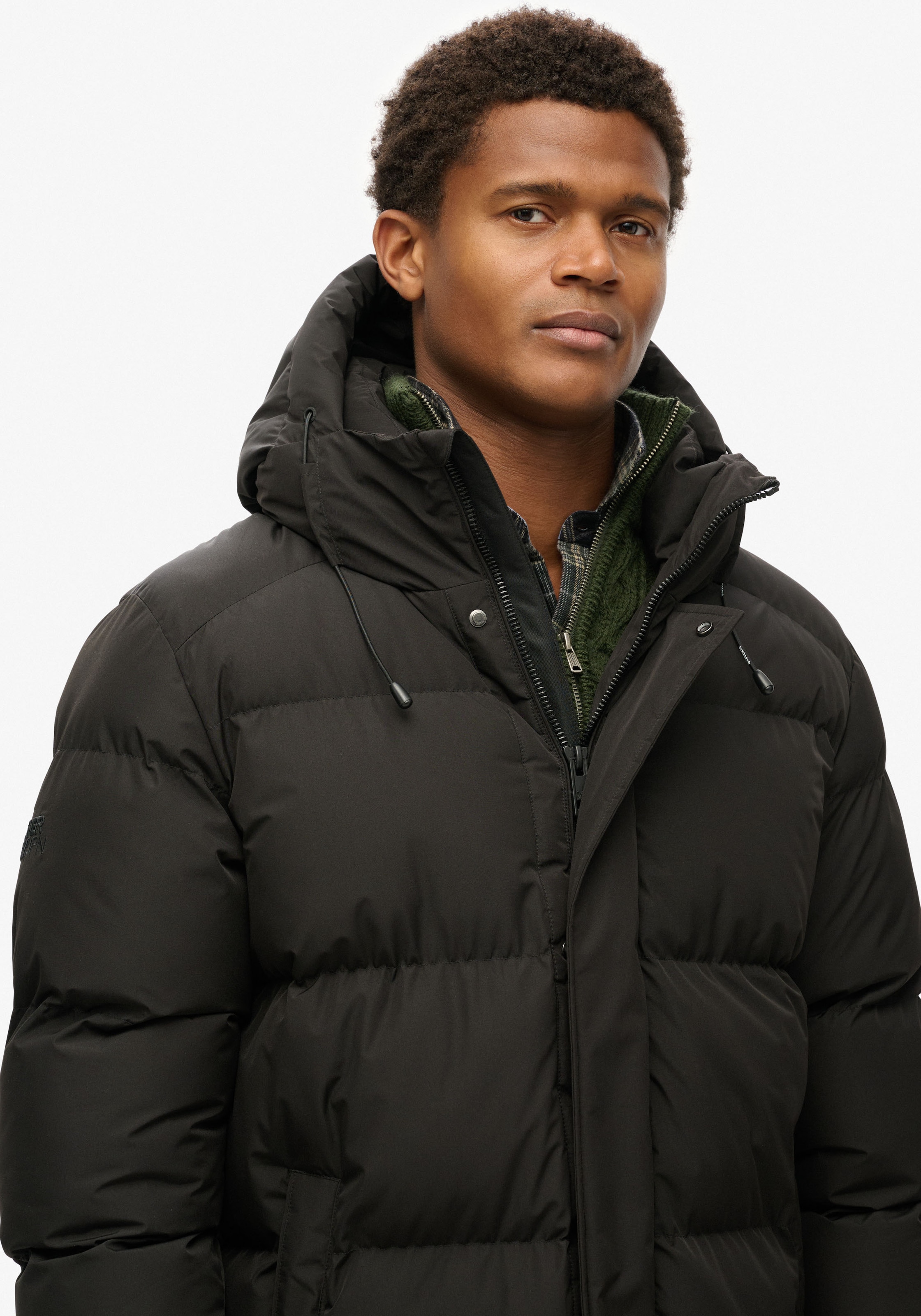 Superdry Steppjacke »HOODED SPORTS PUFFER MID JKT«, mit Kapuze