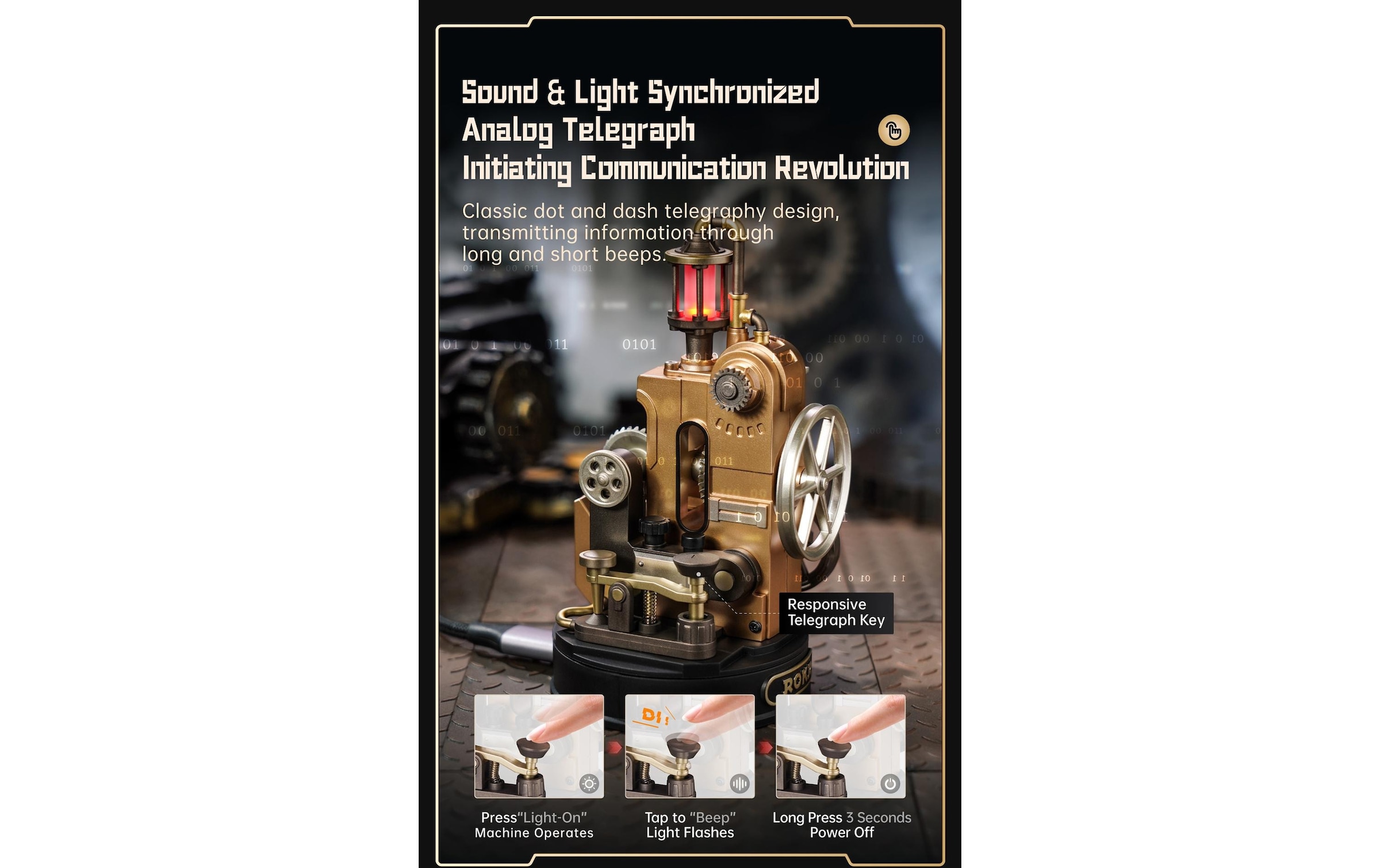   Modellbausatz »Rolife Morse Telegraph Mechanischer Morse-Telegraf« 60 Stk. tlg.