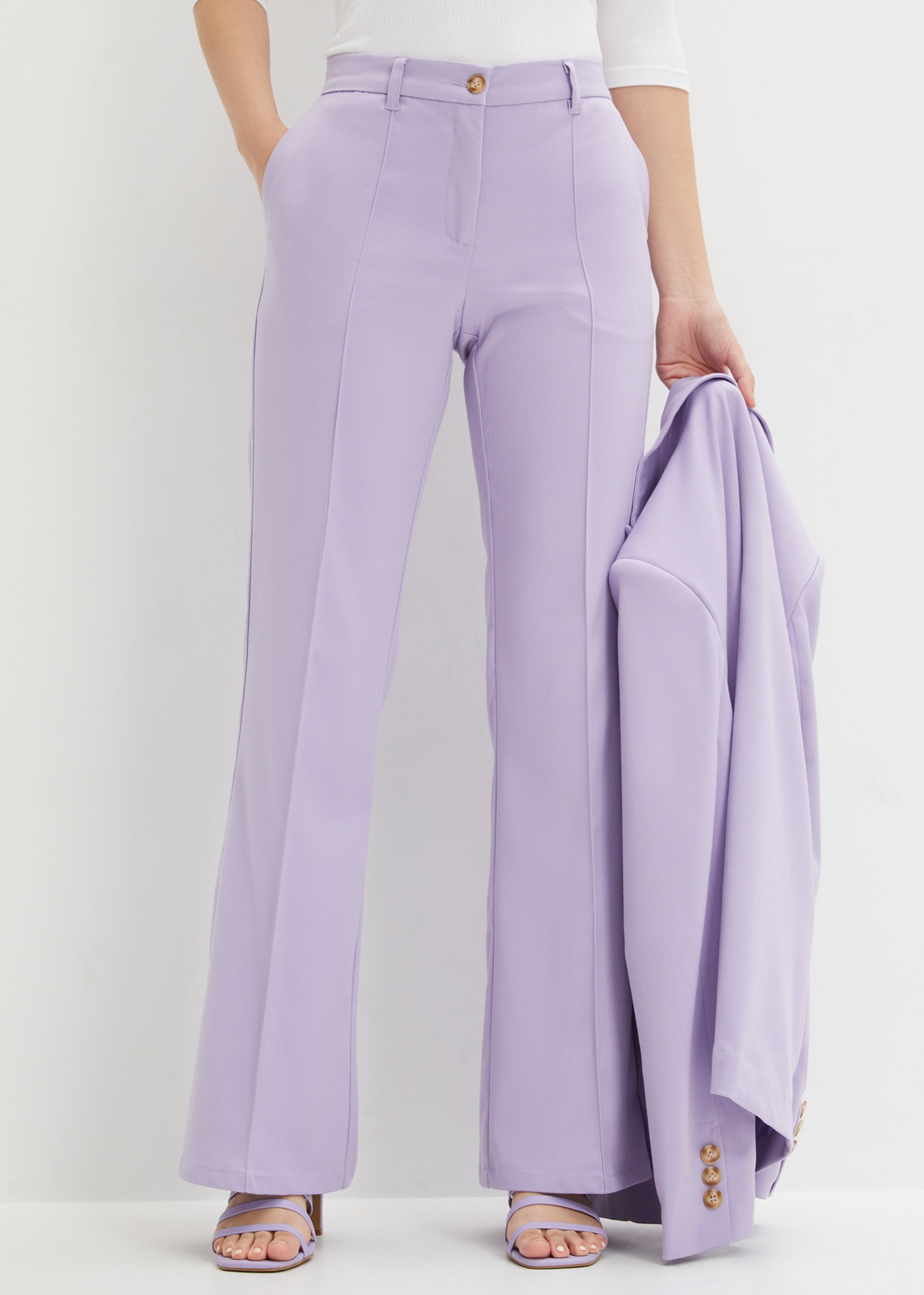 Image of bonprix Anzughose mit Elasthan-Anteil, Regular Fit, Flared Schnitt, eleganter Stil