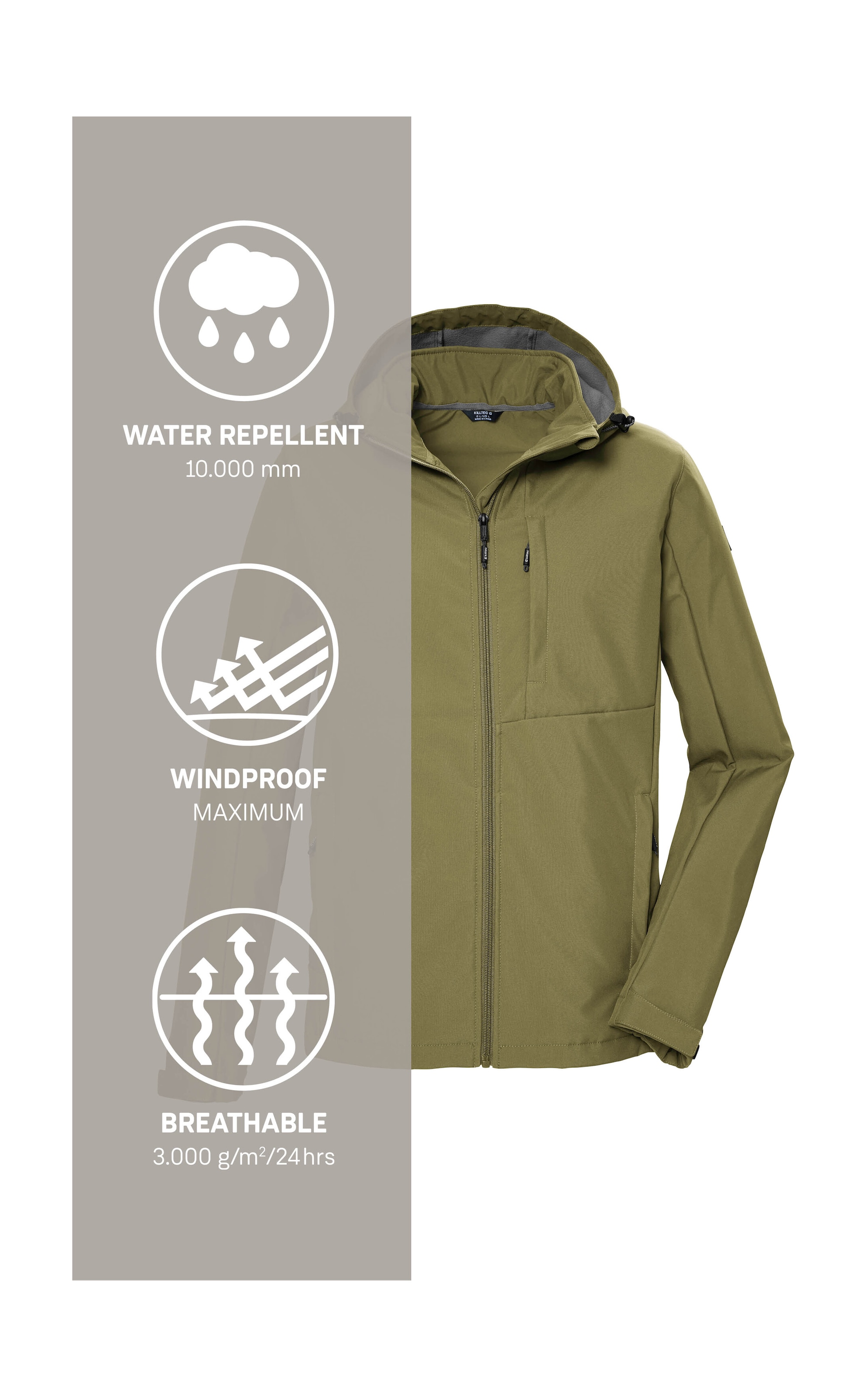 Killtec Softshelljacke »KOS 103 MN SFTSHLL JCKT« Atmungsaktive, wind- und wasserabweisende Softshelljacke