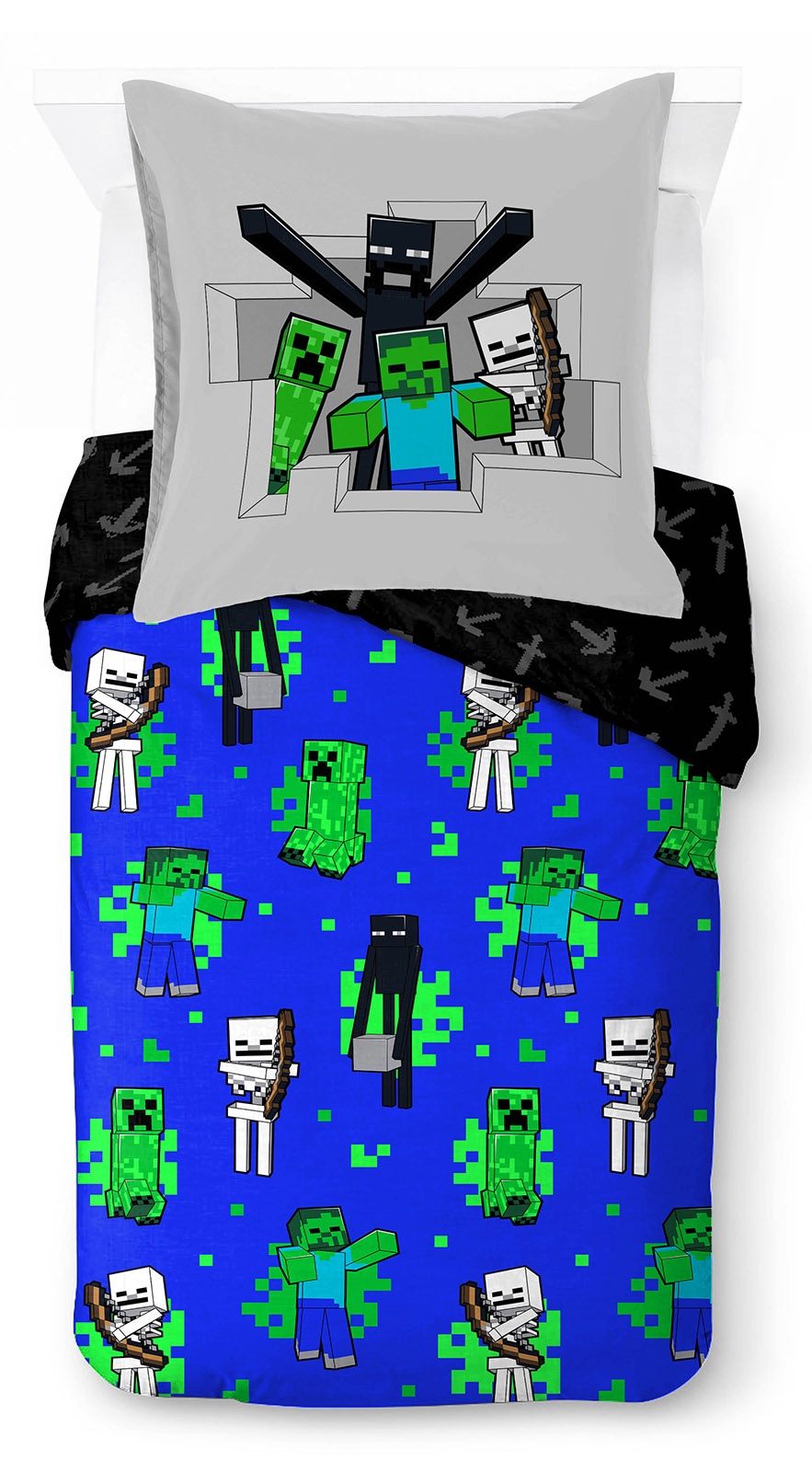 Minecraft Linge de lit pour enfants »Minecraft Fight Back« 2 100% coton