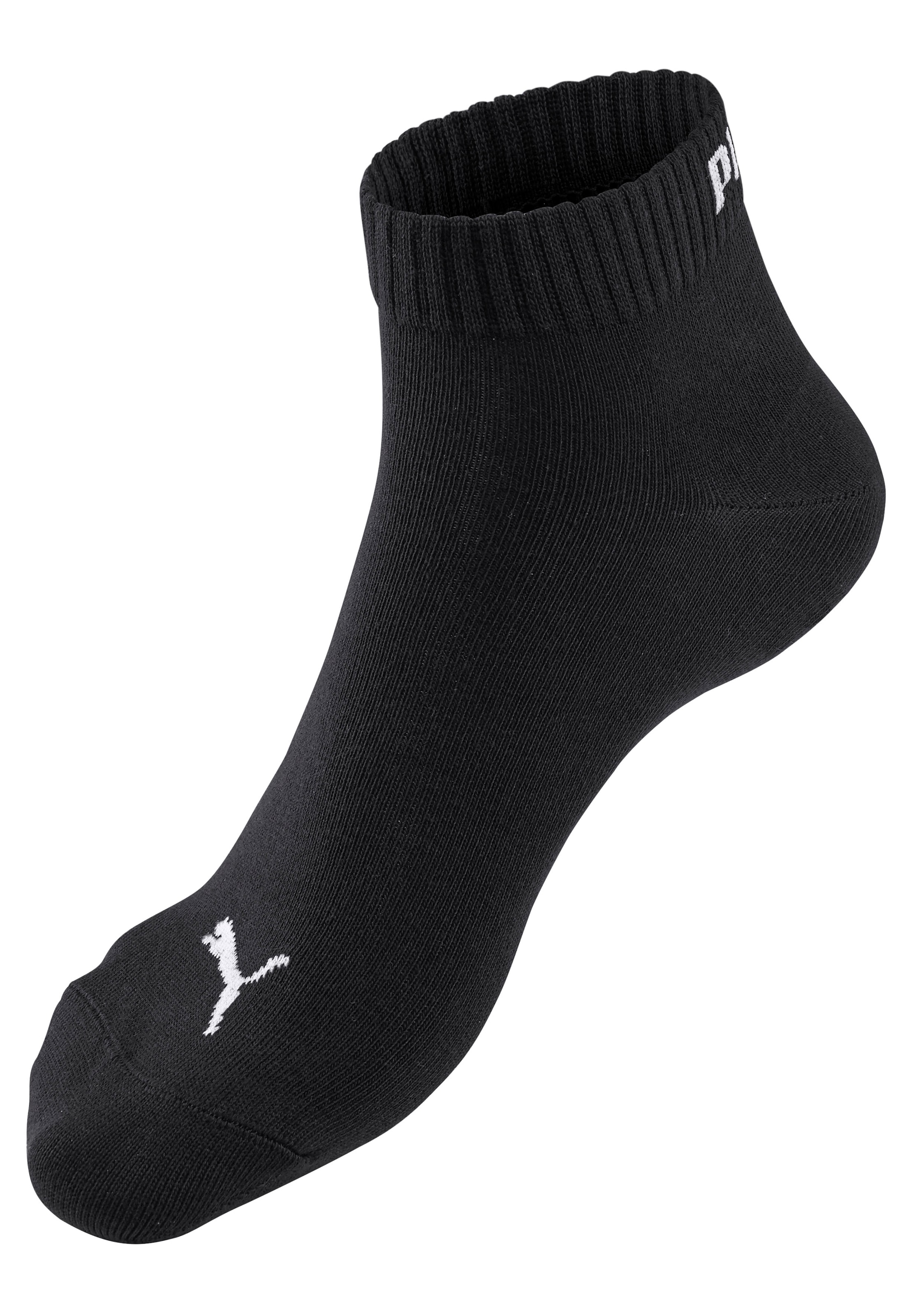 PUMA Kurzsocken, (3 Paar), Atmungsaktiv, Rippenbündchen, weiche Baumwollmischung
