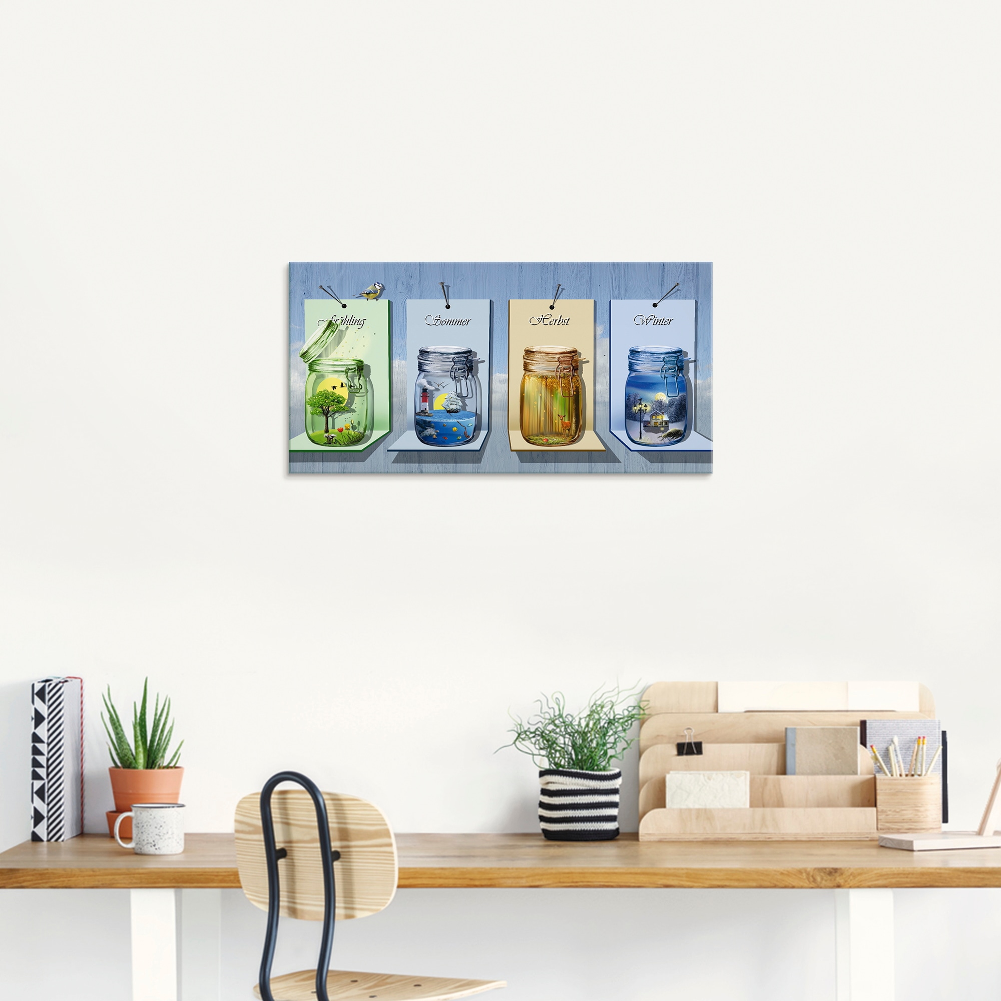 Artland Glasbild »Jahreszeiten in Gläsern«, Vier Jahreszeiten, (1 St.), in verschiedenen Grössen