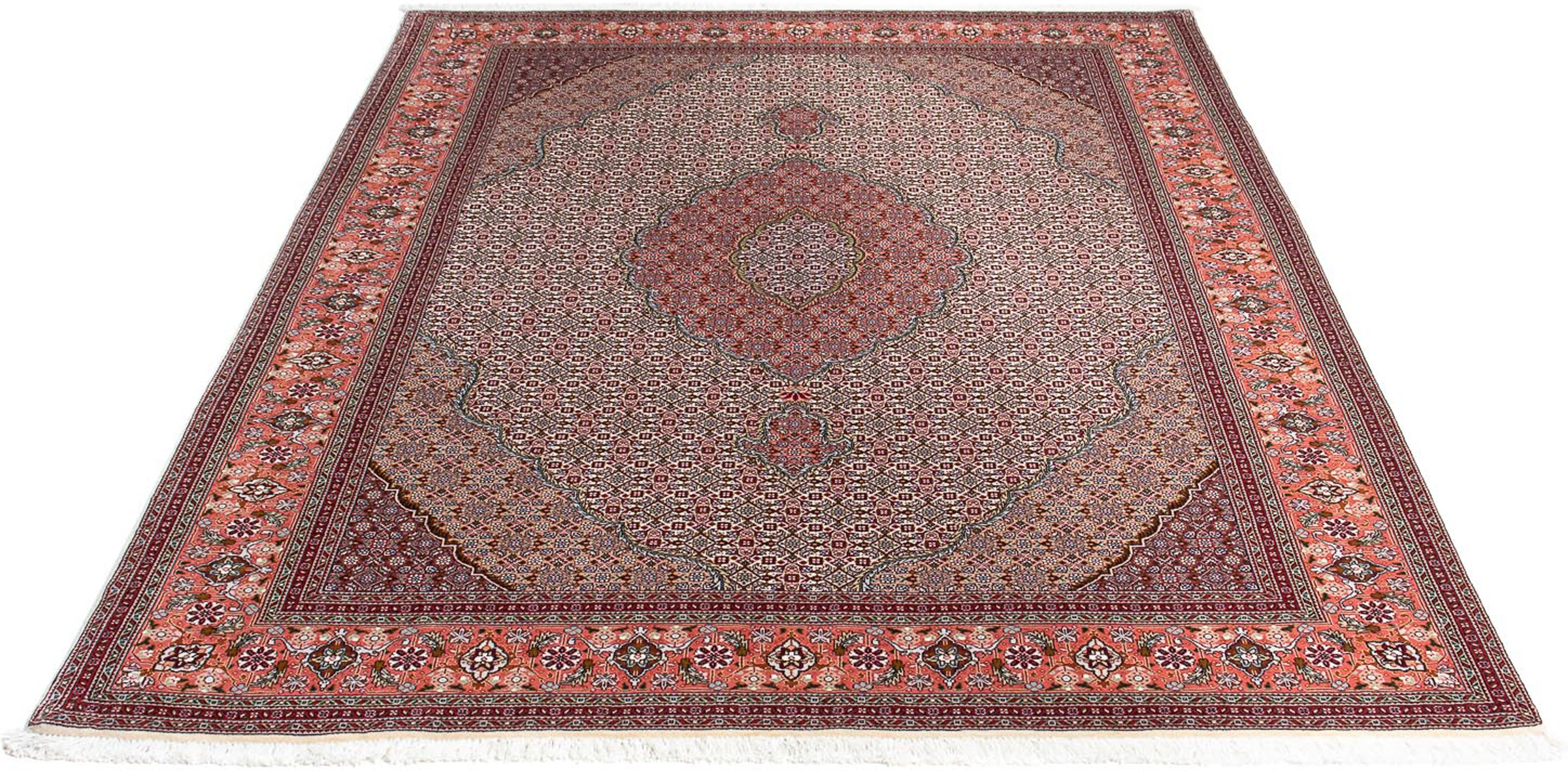 Image of morgenland Orientteppich »Perser - Täbriz - 197 x 150 cm - hellrot«, rechteckig, 10 mm Höhe, Wohnzimmer, Handgeknüpft, Einzelstück mit Zertifikat bei Ackermann Versand Schweiz