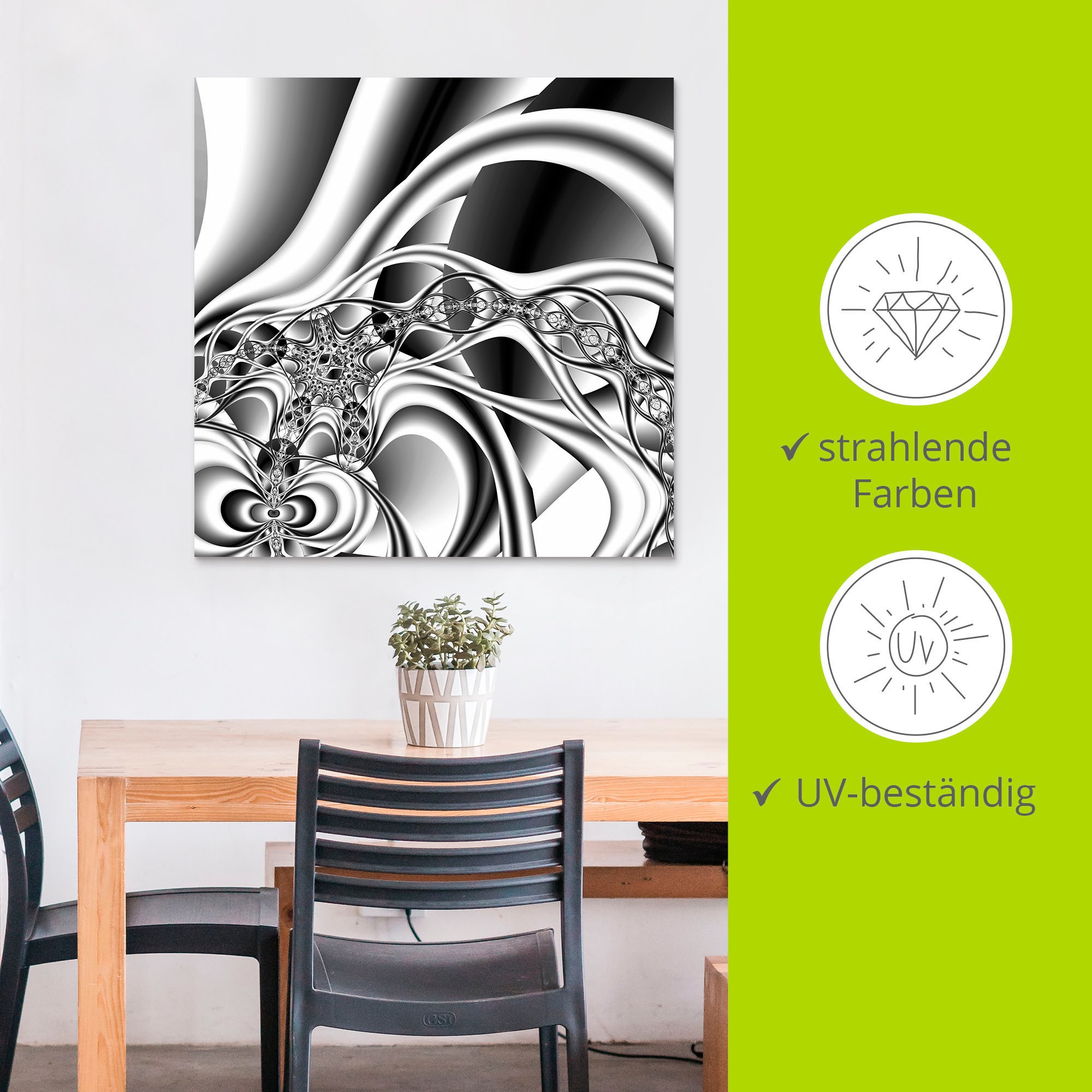 Artland Wandbild »Silberne Kette«, Muster, (1 St.), als Alubild, Outdoorbild, Leinwandbild, Wandaufkleber, versch. Grössen