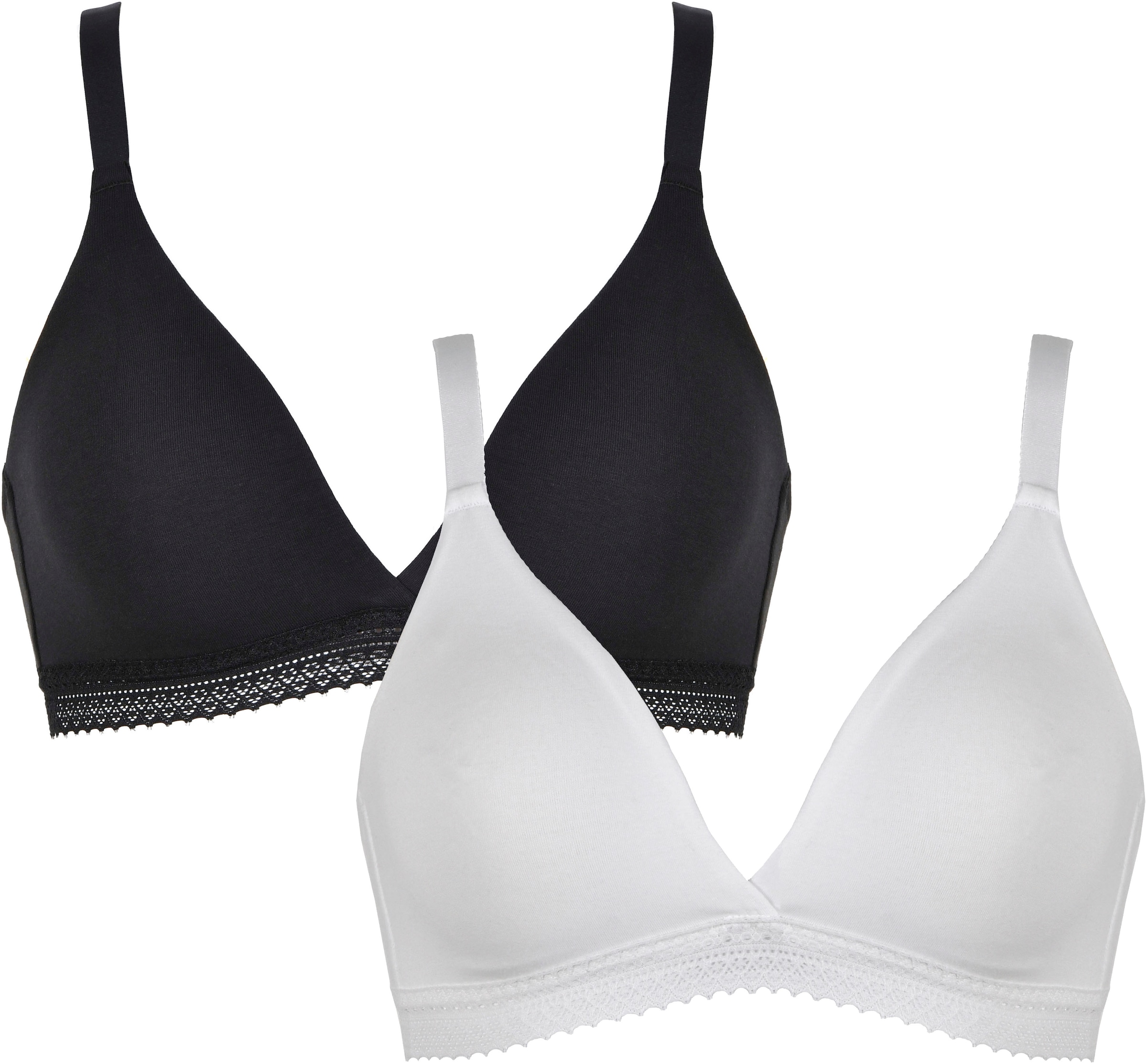 Image of Naturana Soft-BH 2er Pack, feminin, basic, bequem, verstellbare Träger, ohne Bügel, Baumwollmix