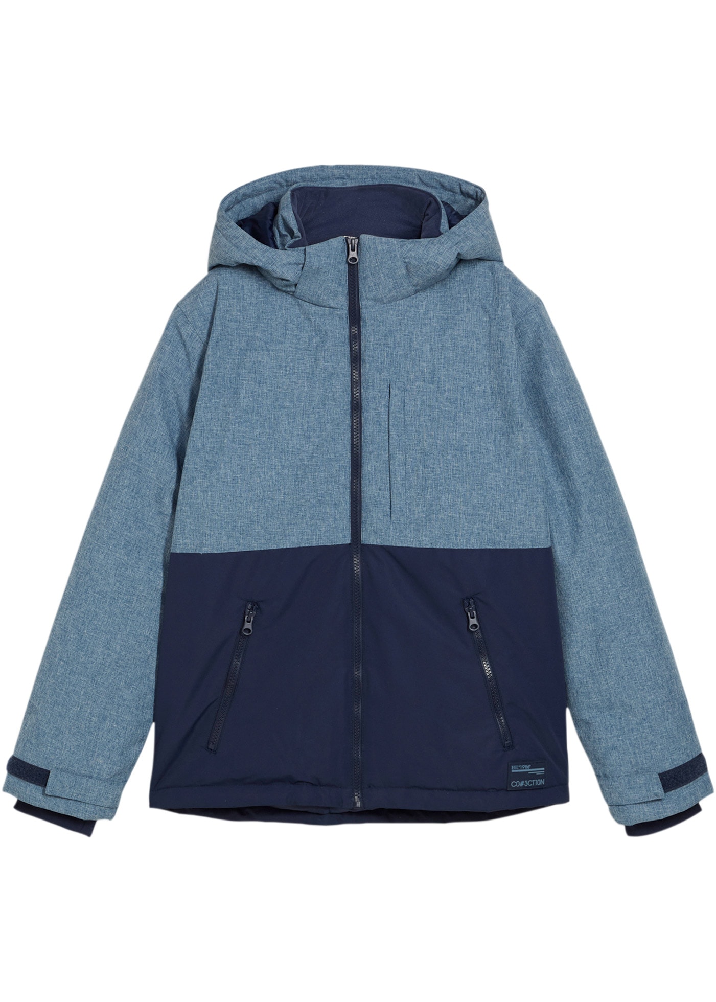 bonprix Veste d'hiver mit Kapuze im Colourblocking-Design, mit wattierter Kapuze, windabweisend