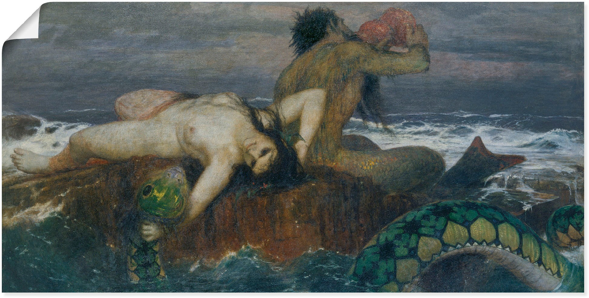 Image of Artland Wandbild »Triton und Nereide. Vor 1874.«, Götter, (1 St.), in vielen Grössen & Produktarten -Leinwandbild, Poster, Wandaufkleber / Wandtattoo auch für Badezimmer geeignet bei Ackermann Versand Schweiz