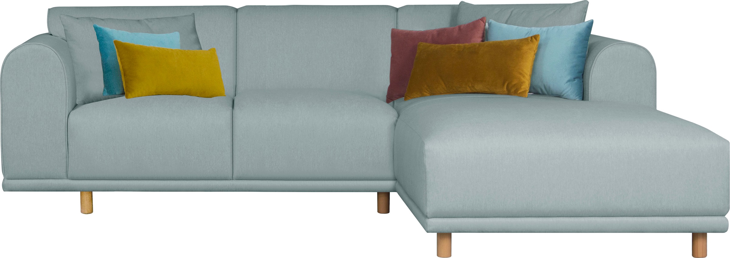 Image of GOODproduct Ecksofa "Maroon L-Form" in skandinavischem Design, mit losen Kissen