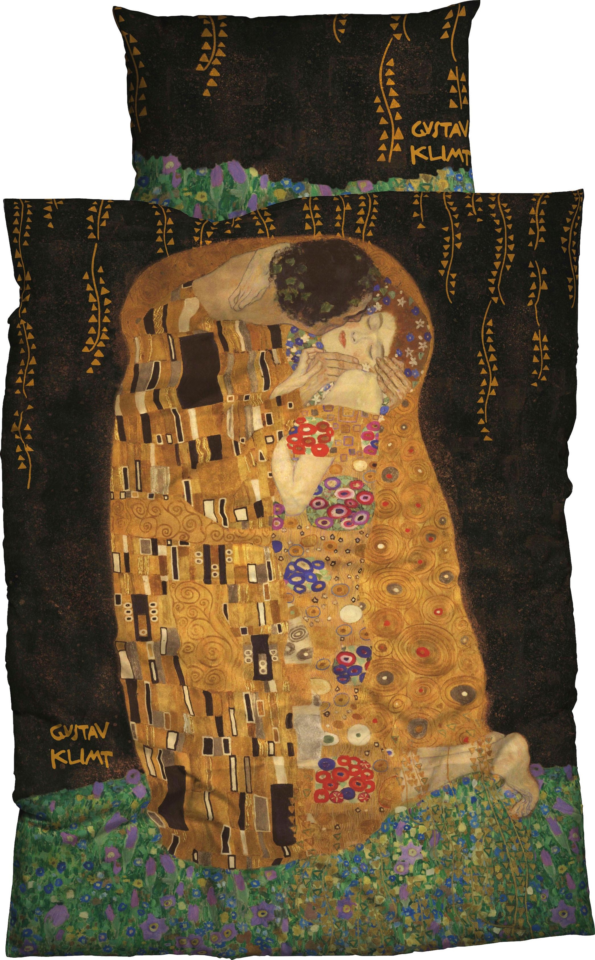 Bettwäsche »Kuss«, (2 tlg.), mit Klimt Gemälde