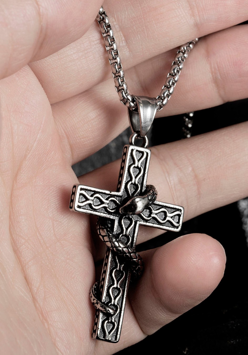 Firetti Kette mit Anhänger "Schmuck Geschenk Cross Snake"