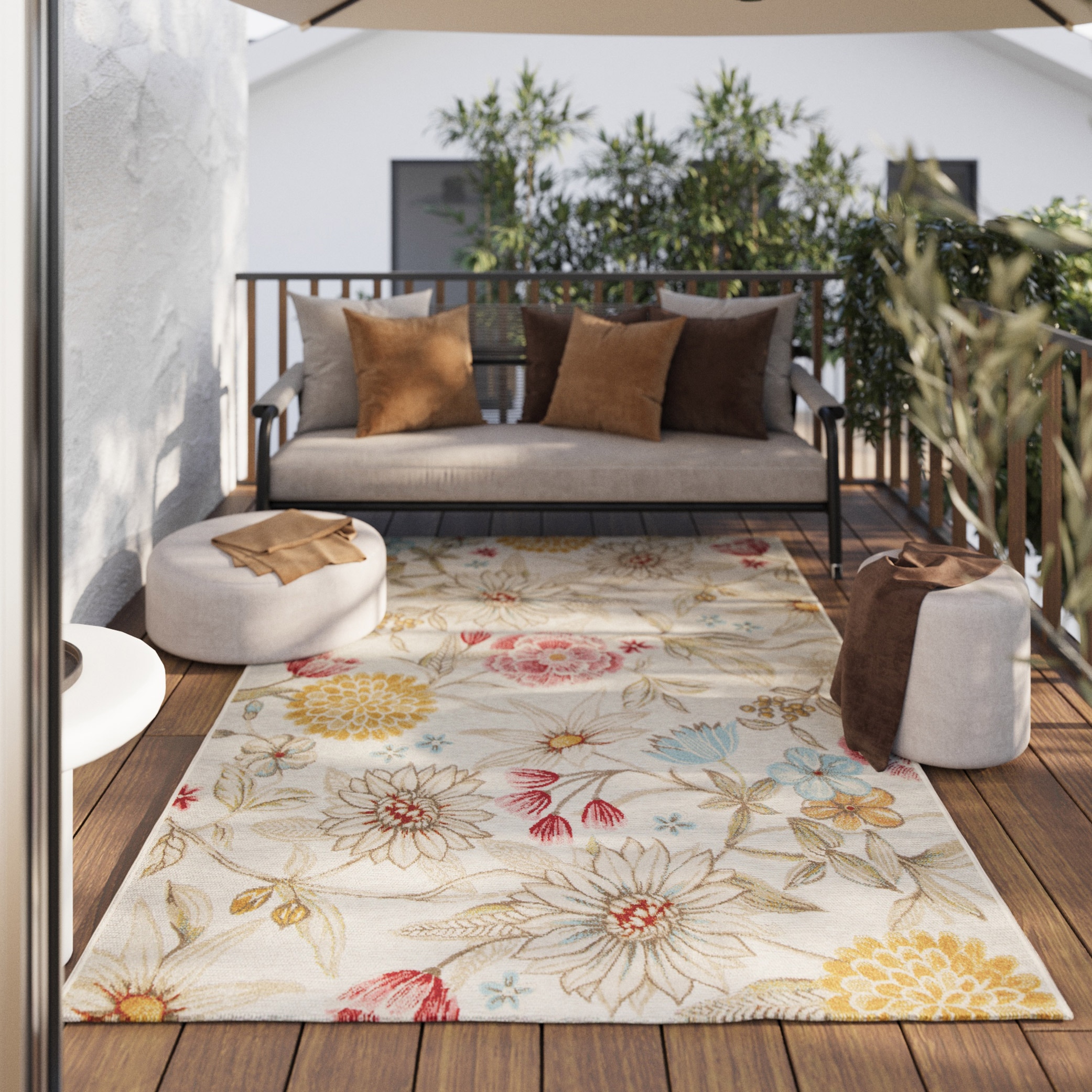 Image of Wecon home Outdoorteppich "Abloom" rechteckig 5 mm Höhe Läufer, für Innen & Aussen, pflegeleicht, Hoch-Tief Effekt