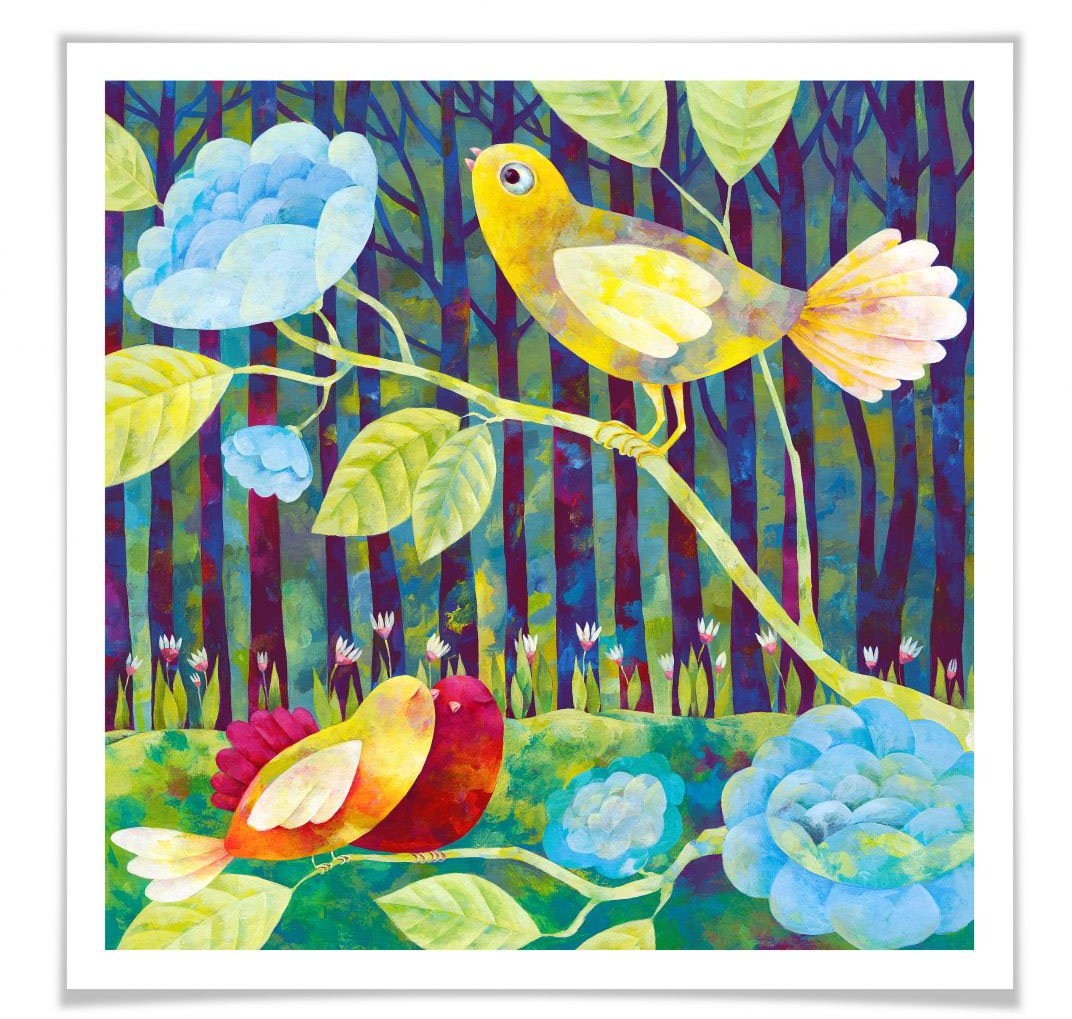 Image of Wall-Art Poster »Märchen Wandbilder Vögel im Wald«, Vögel, (1 St.), Poster, Wandbild, Bild, Wandposter bei Ackermann Versand Schweiz