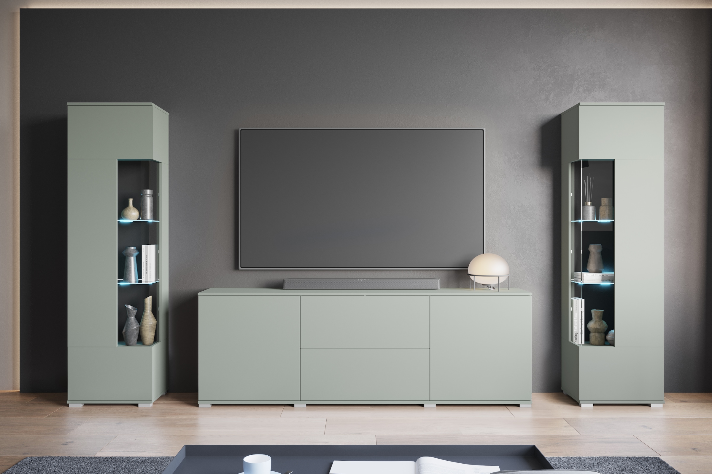 GOODproduct Wohnwand »KENIA« Komplett-Set, 3 Stk. tlg.