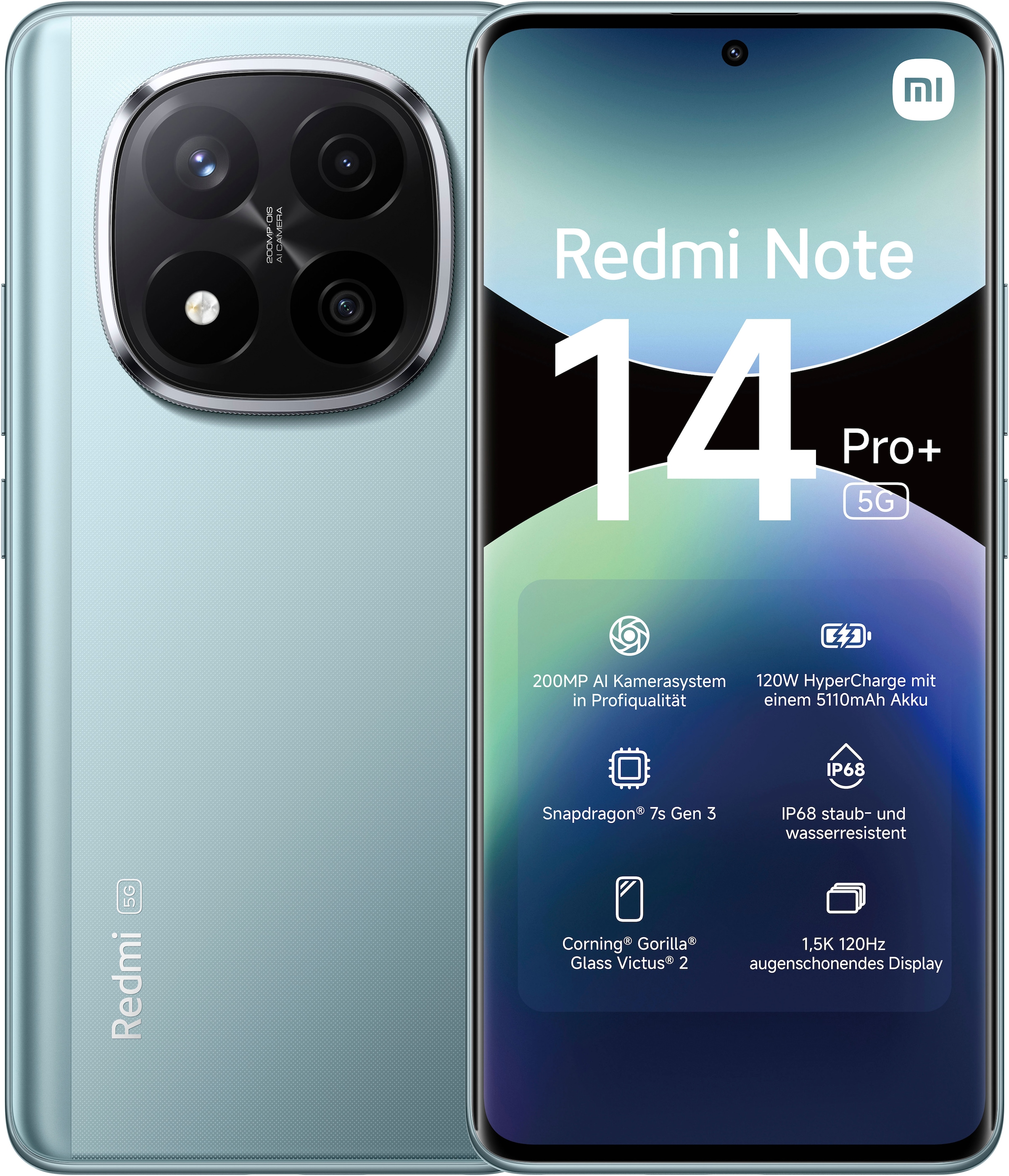 Image of Xiaomi Smartphone "Redmi Note 14 Pro+ 5G" blau