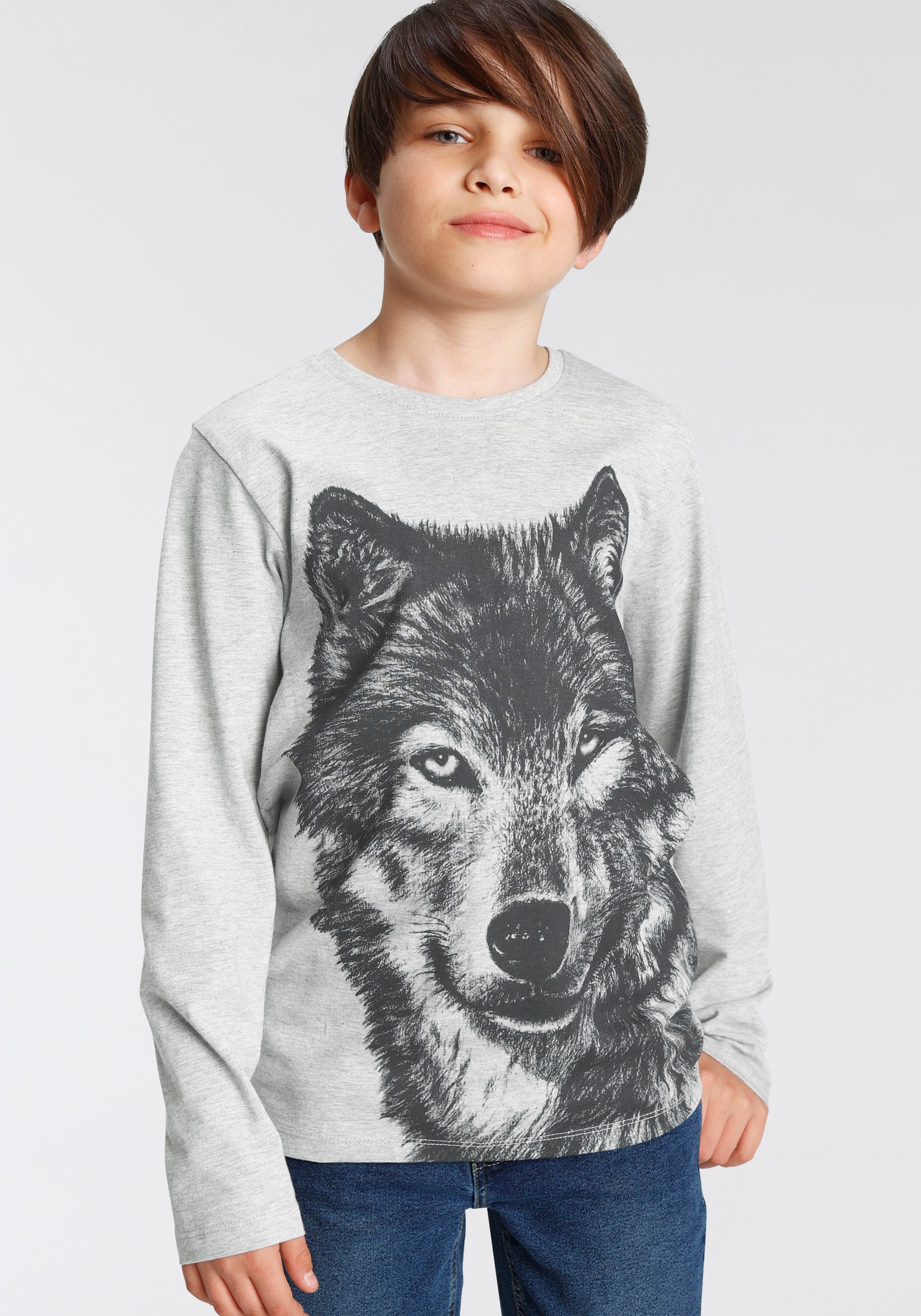 Trendige KIDSWORLD Langarmshirt »Wolf« versandkostenfrei bestellen | Shirt-Sets