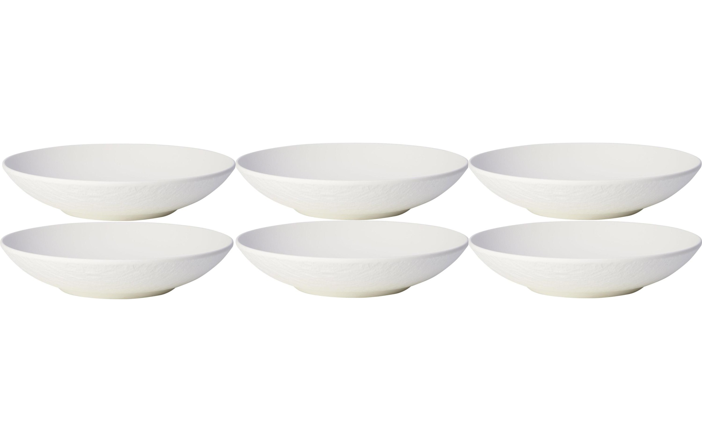 Villeroy & Boch Suppenteller »Manufacture Rock Ø 23.5 cm Weiss«, (6 St.)