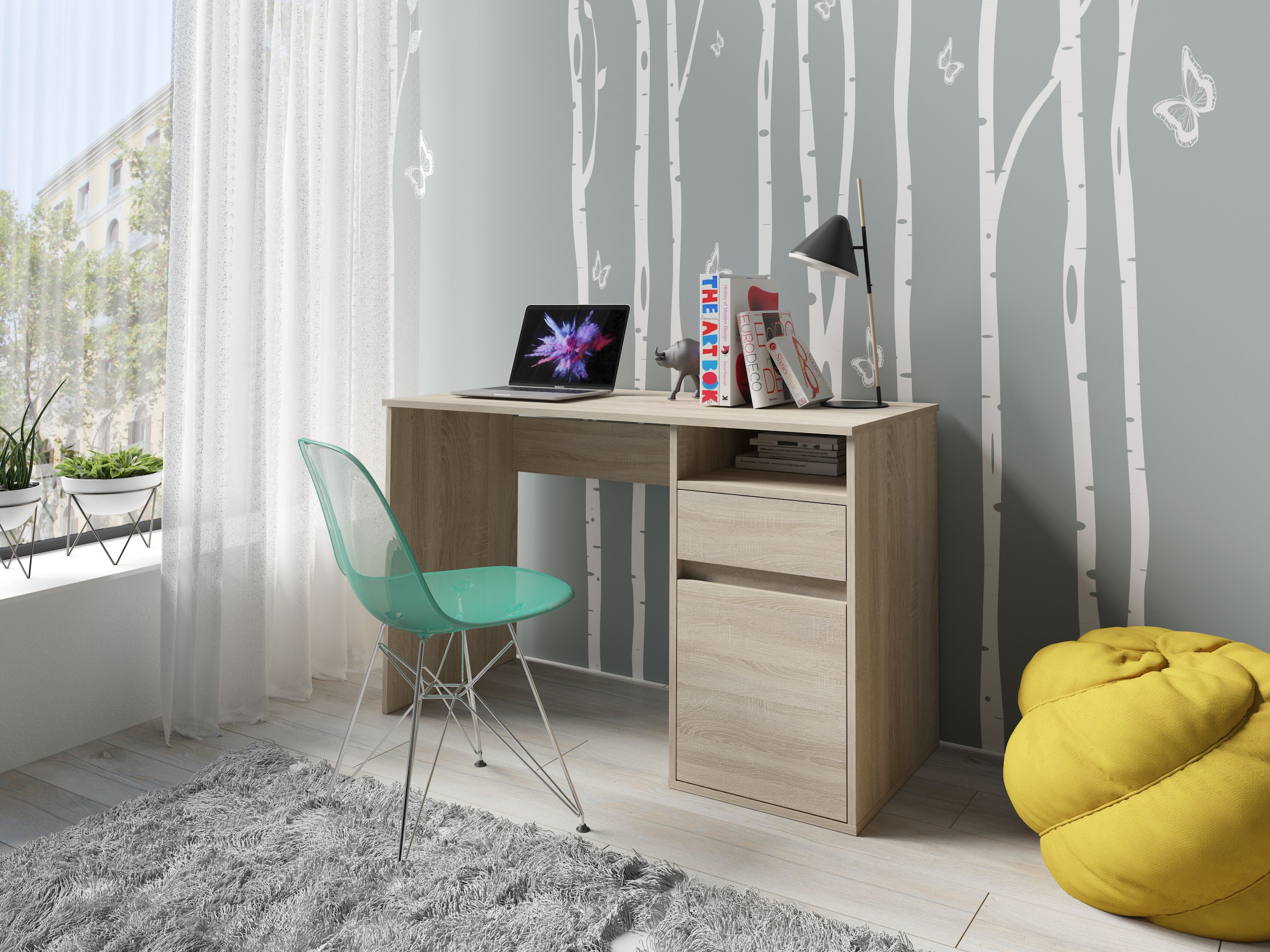Image of Home affaire Schreibtisch "Tinsley" mit Schublade, und Tür, Breite 120 x53 cm
