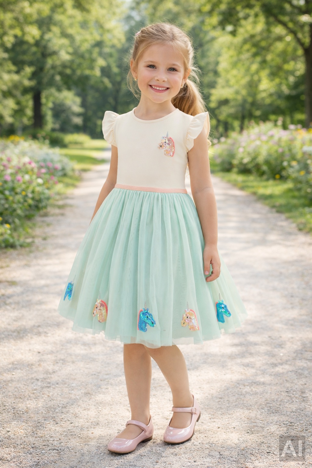 happy girls Robe en jersey mit Tüllrock und tollen Pailletten-Applikationen