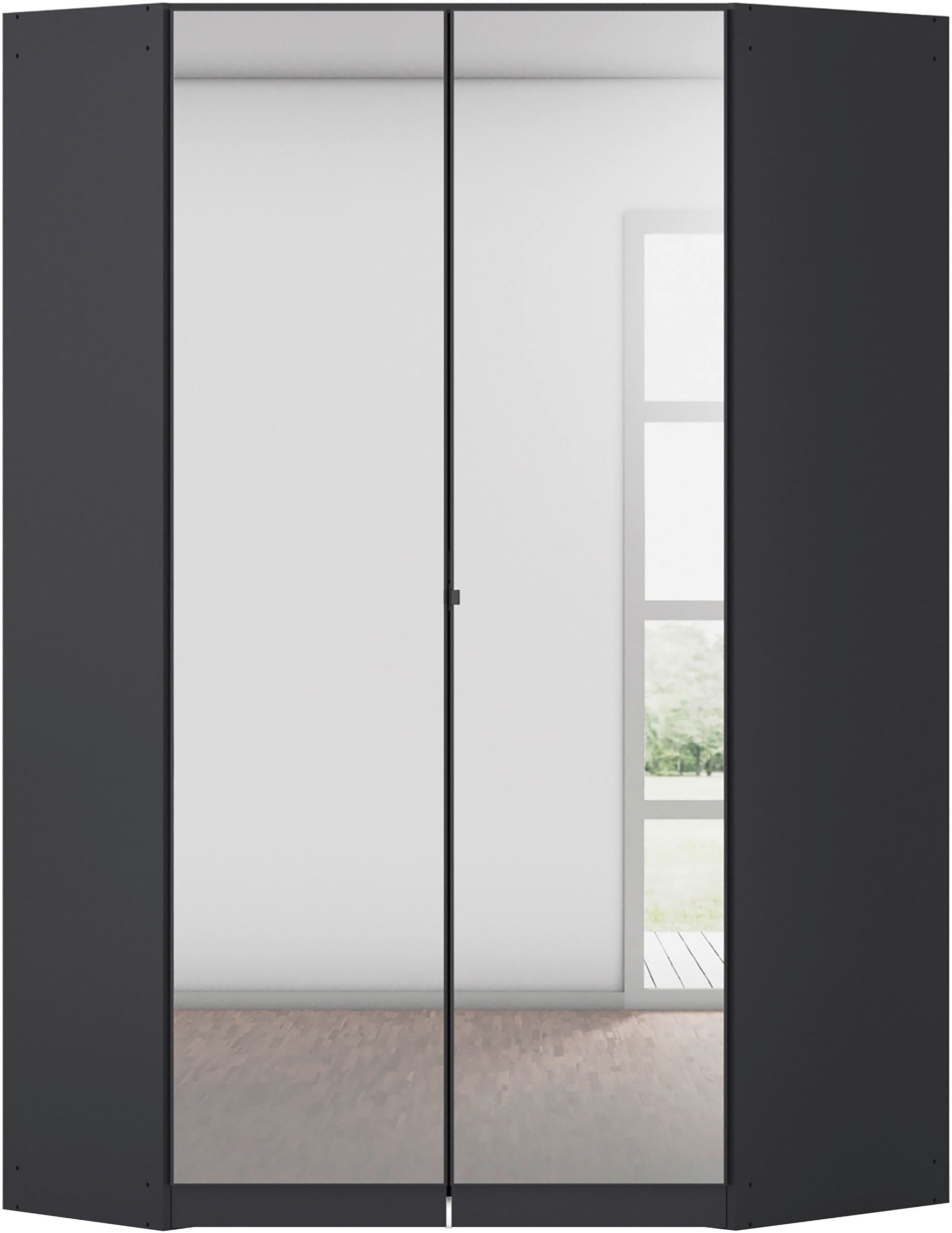 Image of rauch Eckkleiderschrank "Kleiderschrank Schrank Garderobe Wäscheschrank COSTA Grösse 117x104 cm" in 3 Ausstattungen BASIC/CLASSIC/PREMIUM, mit Spiegel, voll ausgestattet mit viel Stauraum MADE IN GERMANY