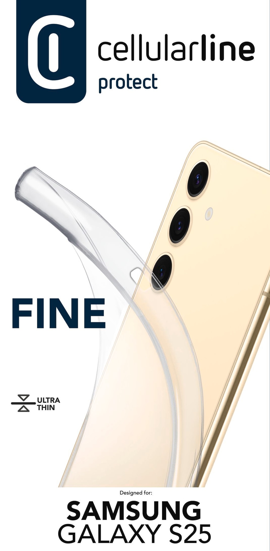 Cellularline Handyhülle »Fine Case für Samsung Galaxy S25«, Backcover, Schutzhülle, Handyschutzhülle, Case, Schutzcase, stossfest