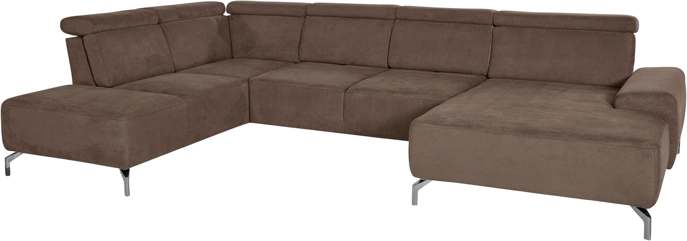 sit&more Wohnlandschaft »Gizeh U-Form«, 15 cm Fusshöhe, inklusive Sitztiefenverstellung und Kopfteilverstellung