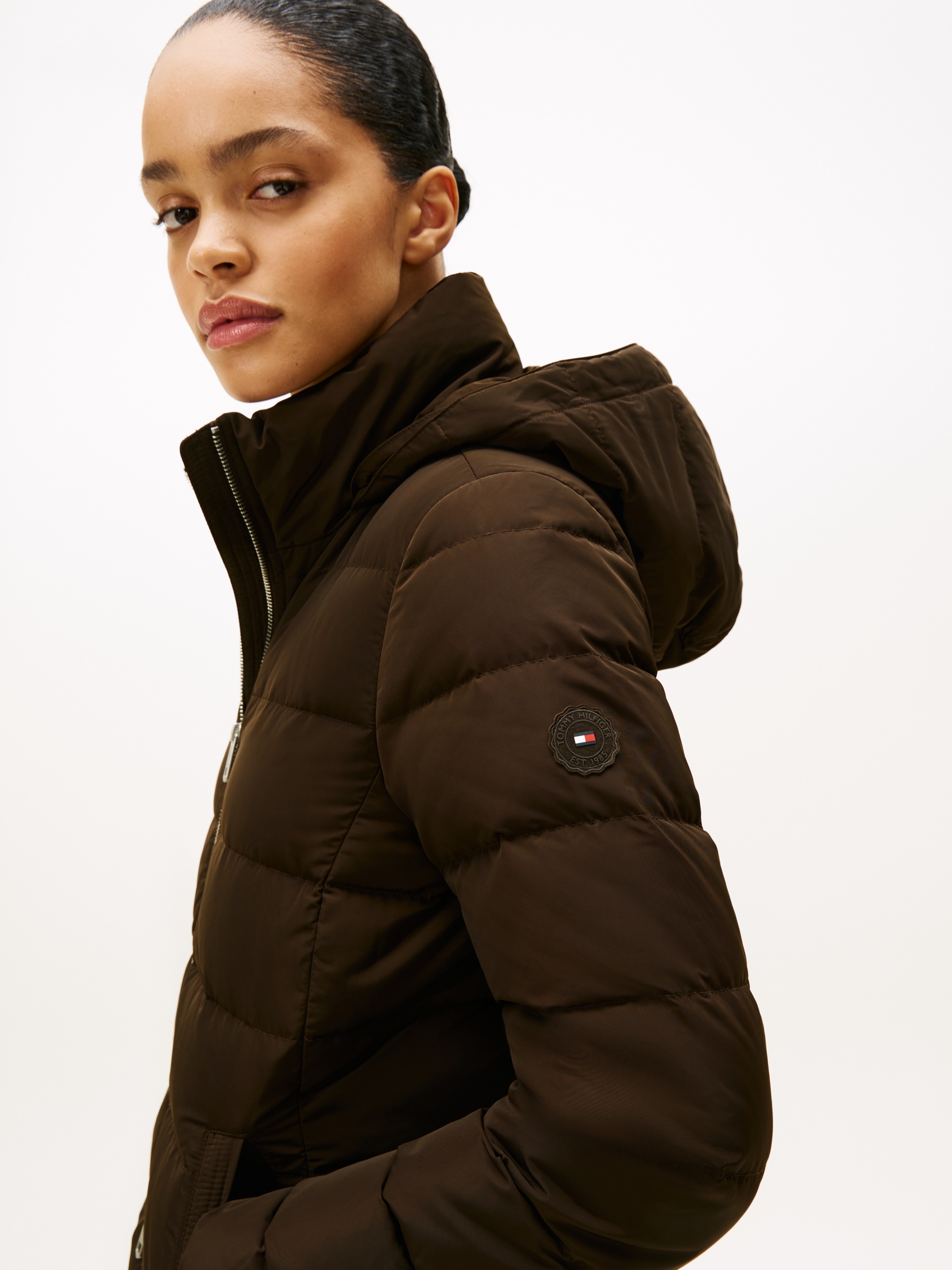 Image of Tommy Hilfiger Steppmantel "MW DOWN SLIM COAT WITH FUR" mit Fellimitat