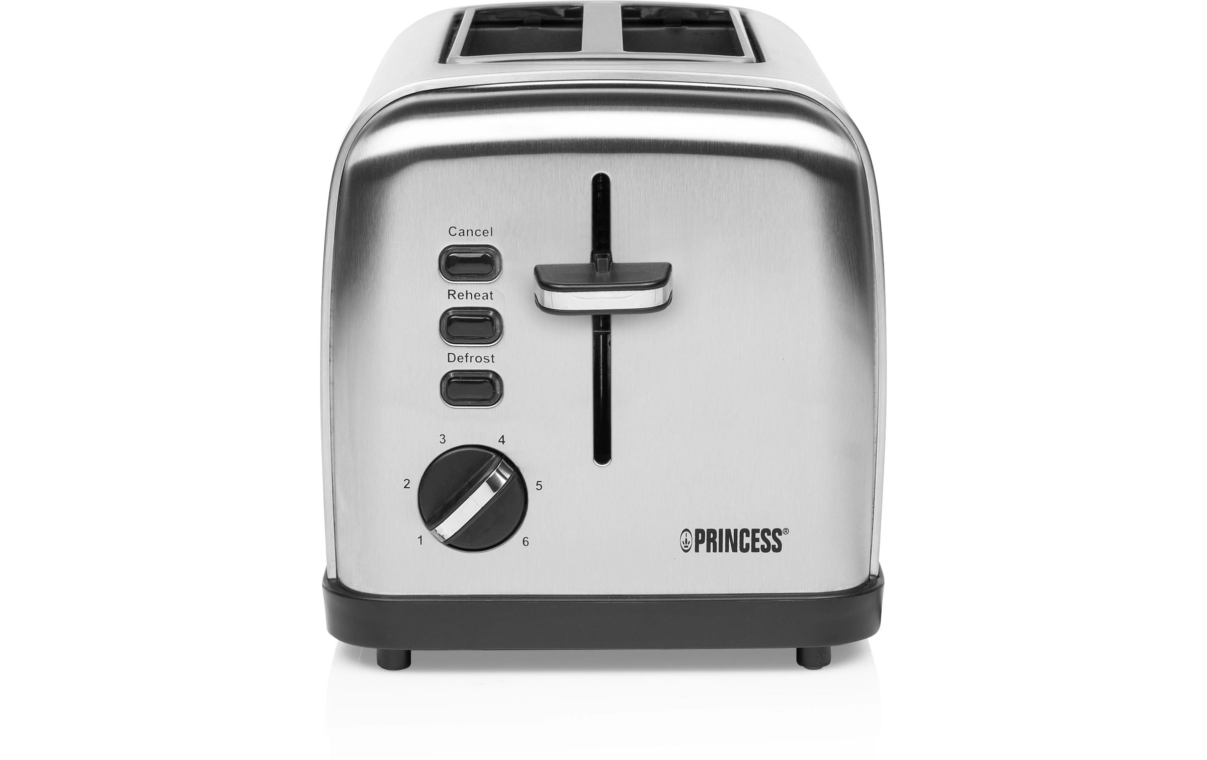 PRINCESS Toaster »Style 2 Silber«, 2 kurze Schlitze, für 2 Scheiben, 850 W