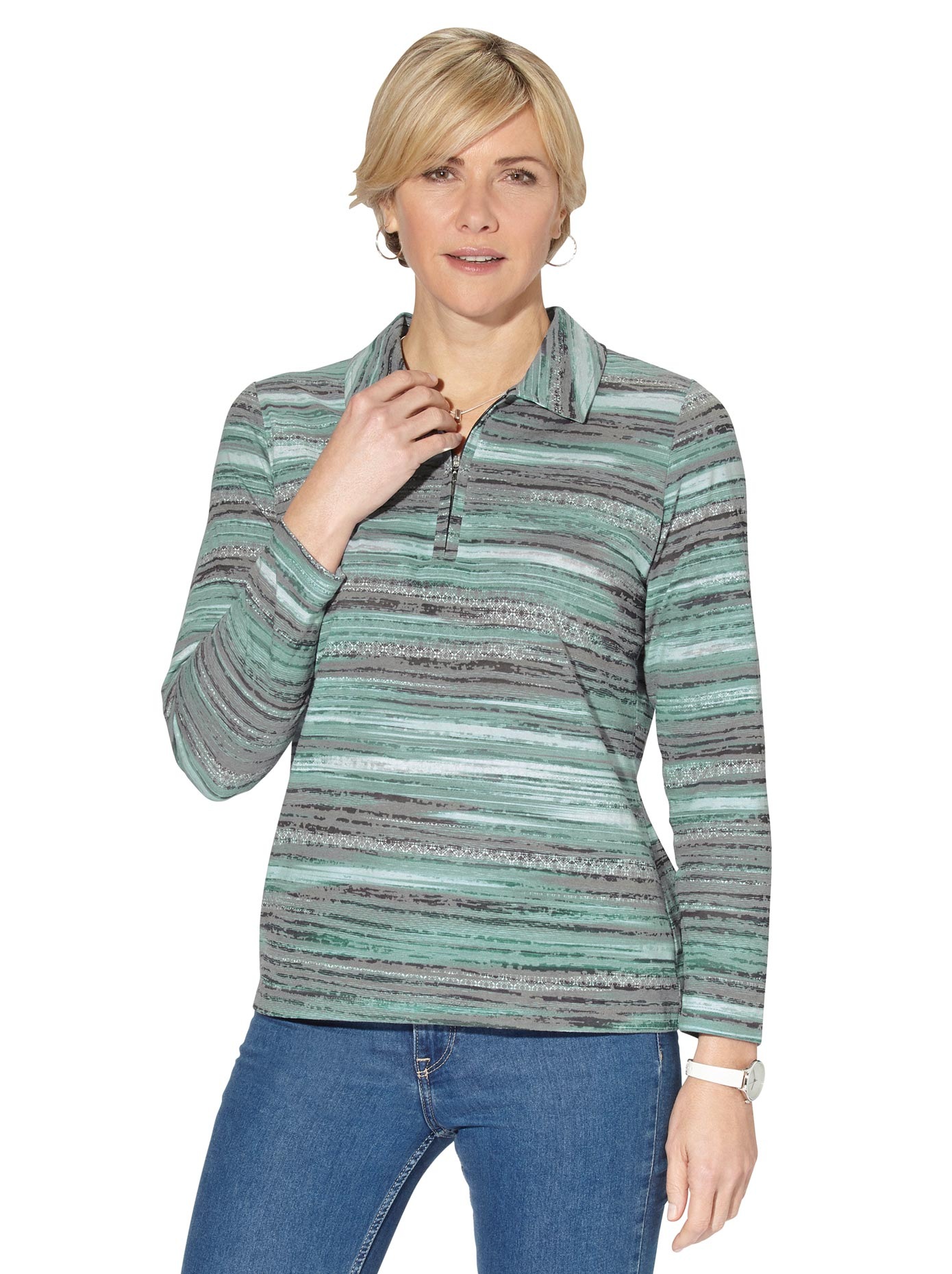 Image of Casual Looks Langarm-Poloshirt »Shirt«, (1 tlg.) bei Ackermann Versand Schweiz