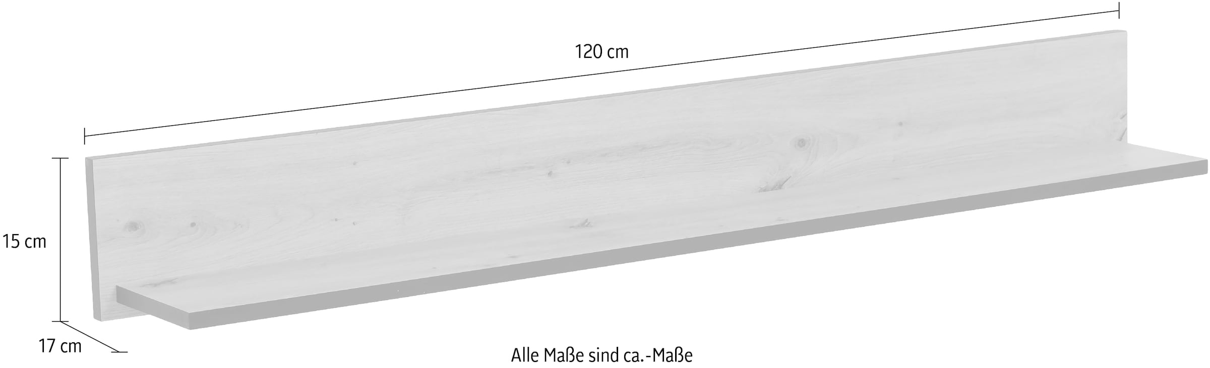 HELA Wandboard »Ariana«, Schwarz abgesetzte Kanten, 120 cm