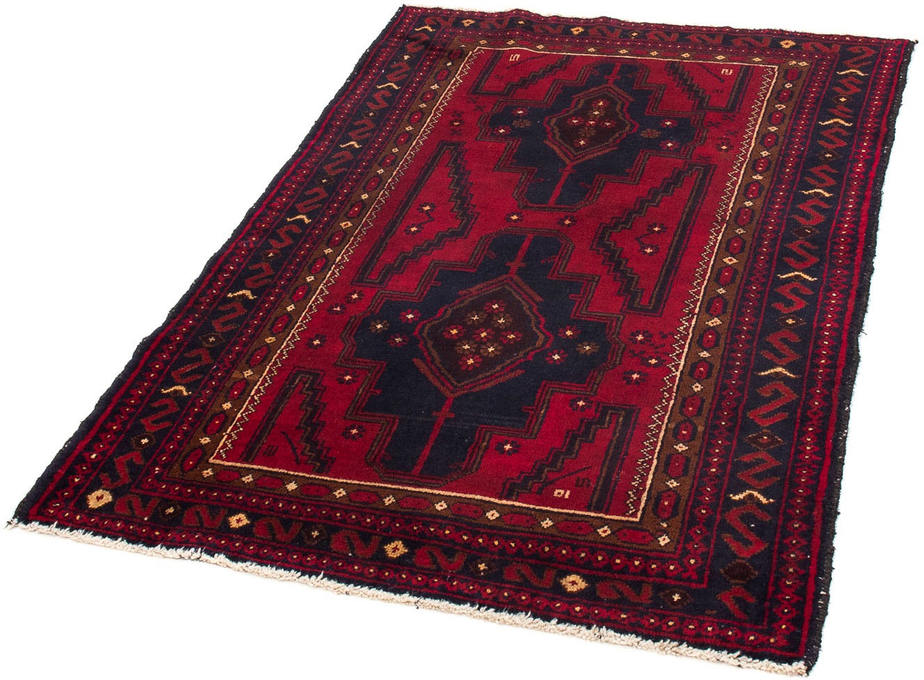 Image of morgenland Orientteppich »Belutsch - 121 x 82 cm - dunkelrot«, rechteckig, 8 mm Höhe, Wohnzimmer, Handgeknüpft, Einzelstück mit Zertifikat bei Ackermann Versand Schweiz