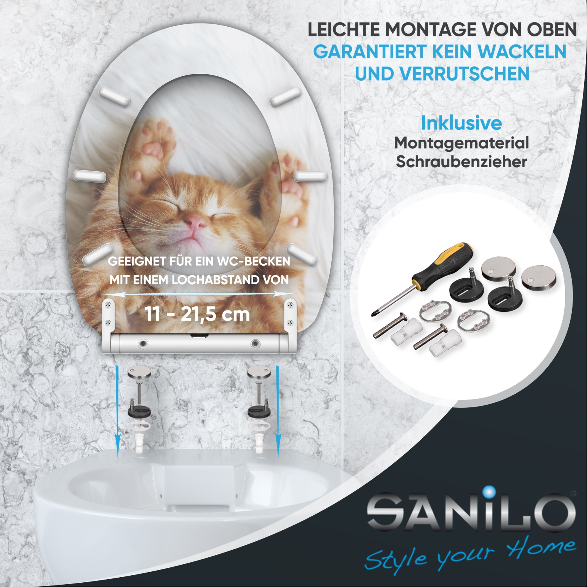 Sanilo WC-Sitz »Lilly mit Absenkautomatik & Quick Release« Premium Toilettendeckel, abnehmbar, leichte Montage von oben