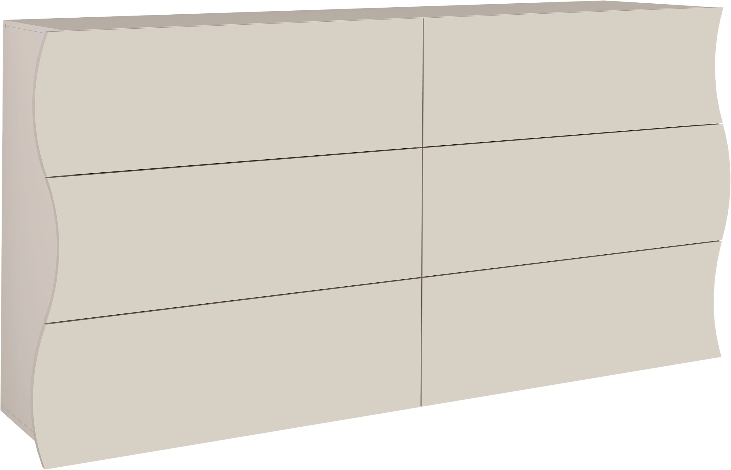 Image of Home affaire Kommode "Onda Schubladenschrank, Kommodenschrank, mit 6 Schubladen," Mehrzweckschrank mit Wellenfront in Kaschmir matt, Made in Italy