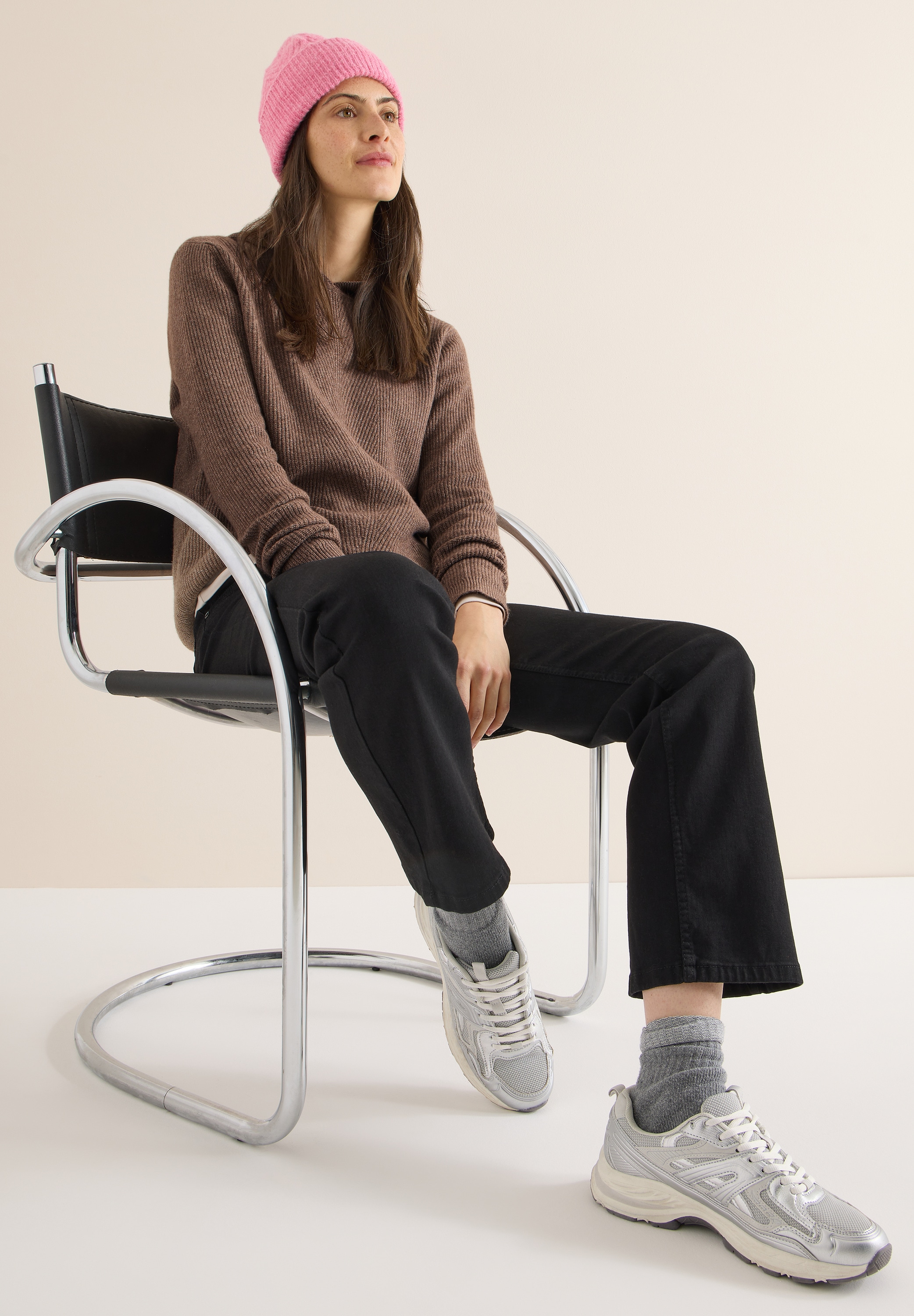 Cecil Pull à capuche Strick mit Strukturdetail