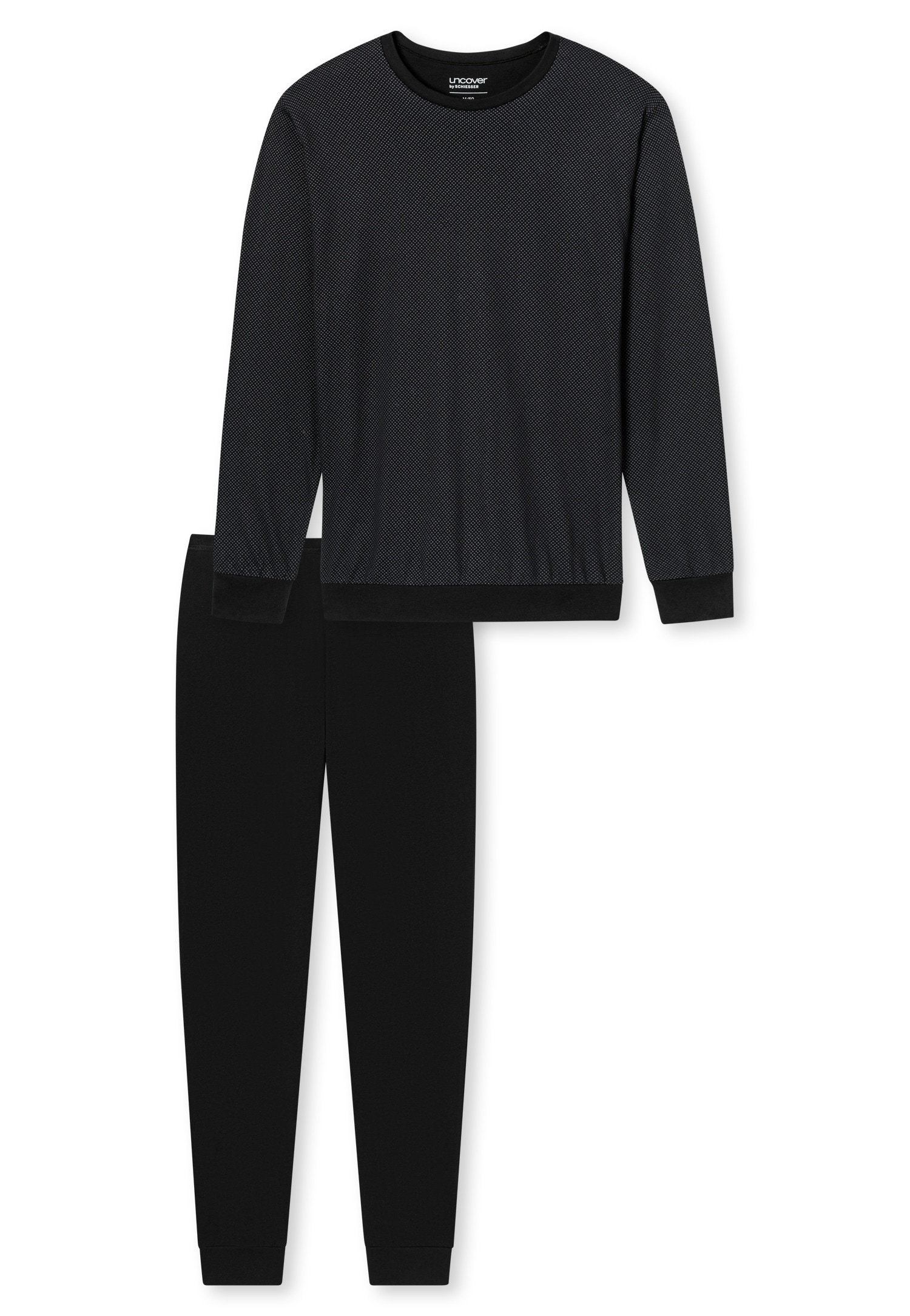 uncover by SCHIESSER Schlafanzug »Uncover Nightwear« 2 Langarm, Rundhals-Ausschnitt, Single Jersey-Qualität, weich