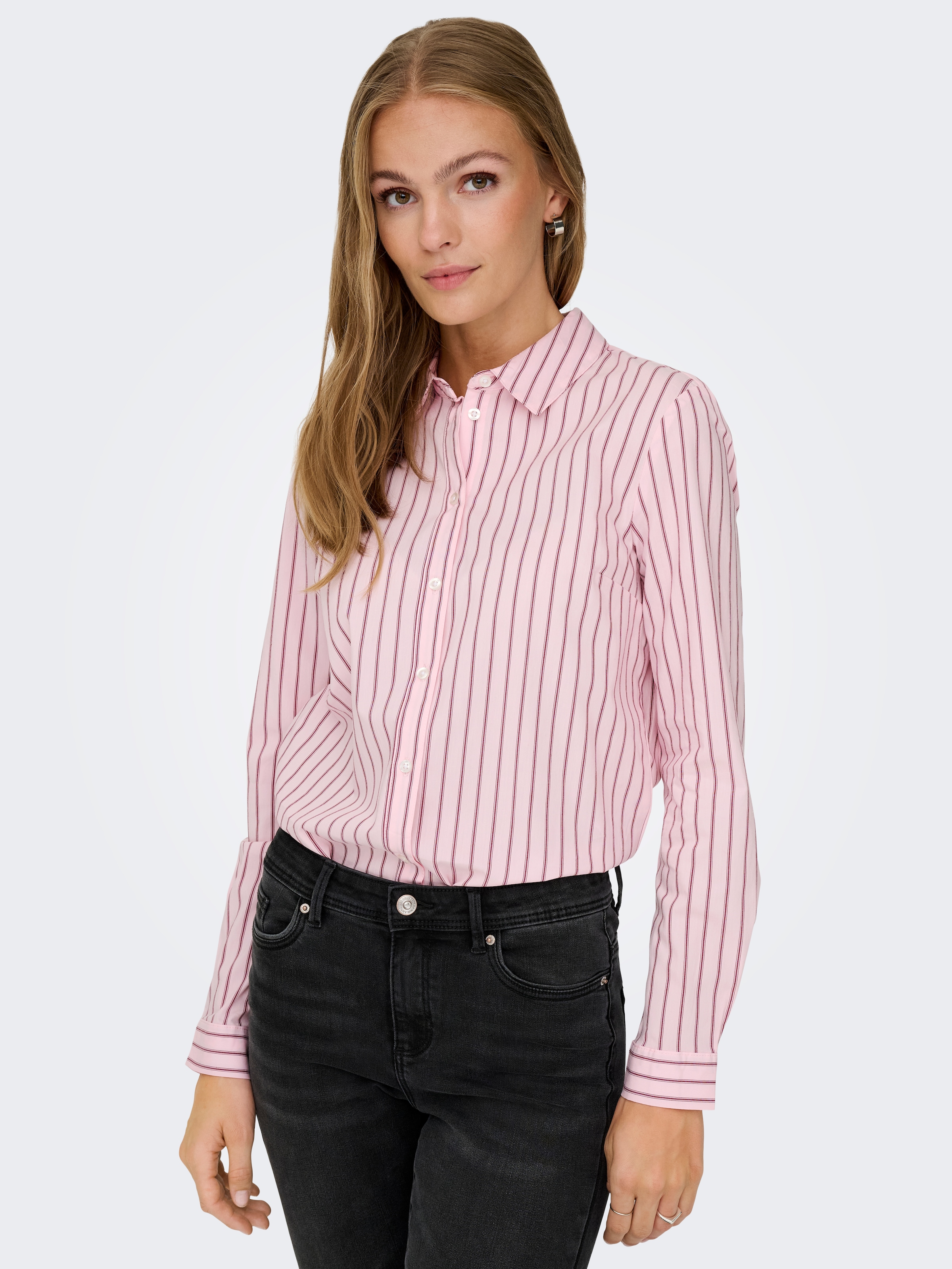 JDY Hemdbluse »JDYMIO L/S SHIRT WVN NOOS« unifarben oder gestreift
