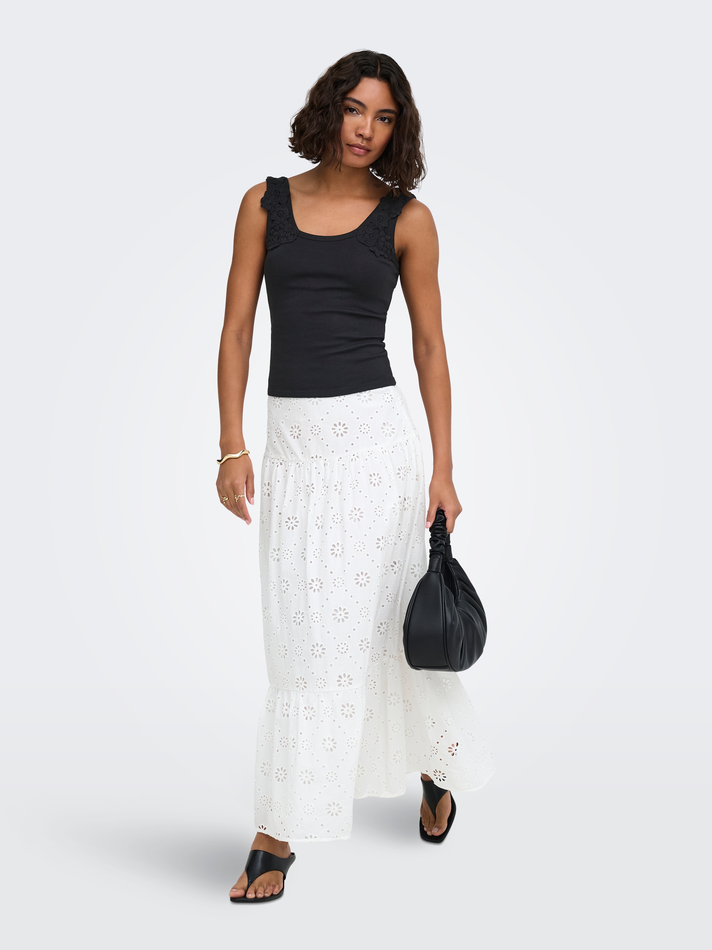 ONLY Tanktop »ONLZANNY S/L CROCHET TANK TOP CS JRS« Baumwollmischung