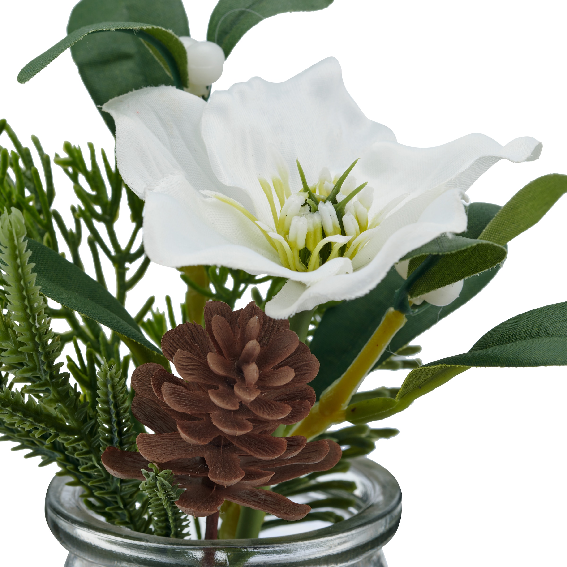 Creativ green Winterliche Kunstpflanze »Schneeglöckchen und Christrose« im attraktiven Glasgefäss