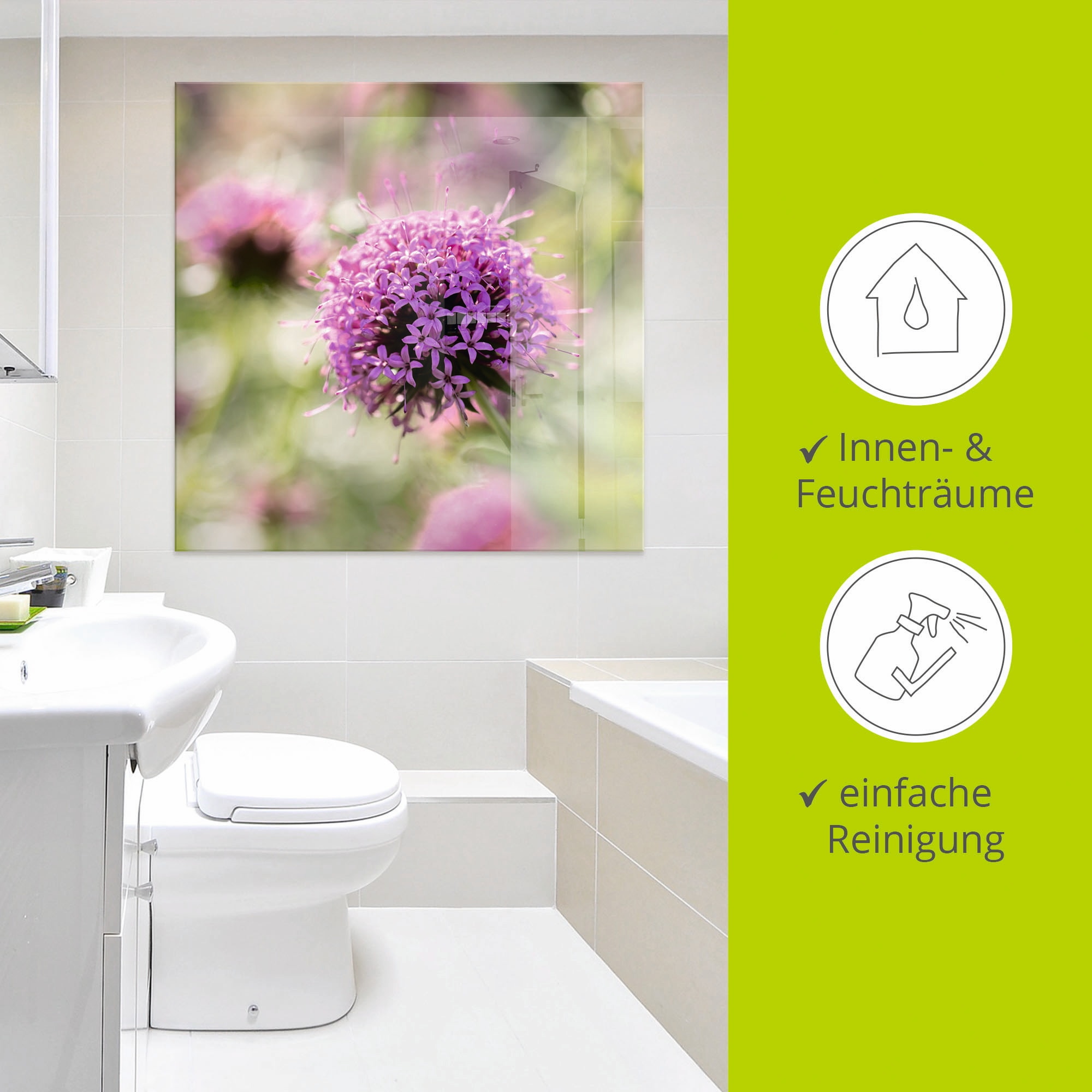 Artland Glasbild »Lila Blüte im Gegenlicht« Blumen 1 Stk. tlg. in verschiedenen Grössen