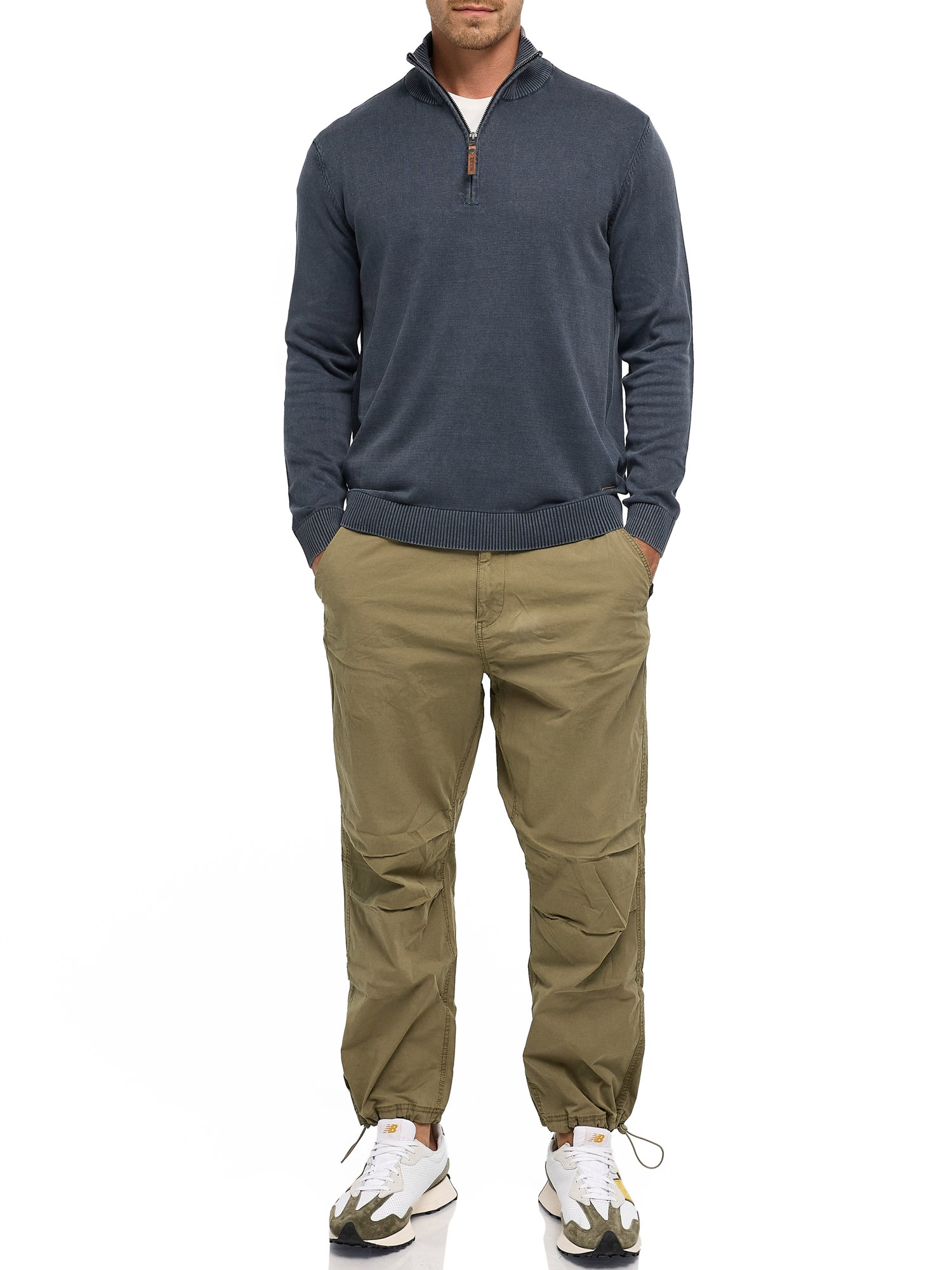 Indicode Troyer »INArkmill ½ zip« Baumwolle, regular fit