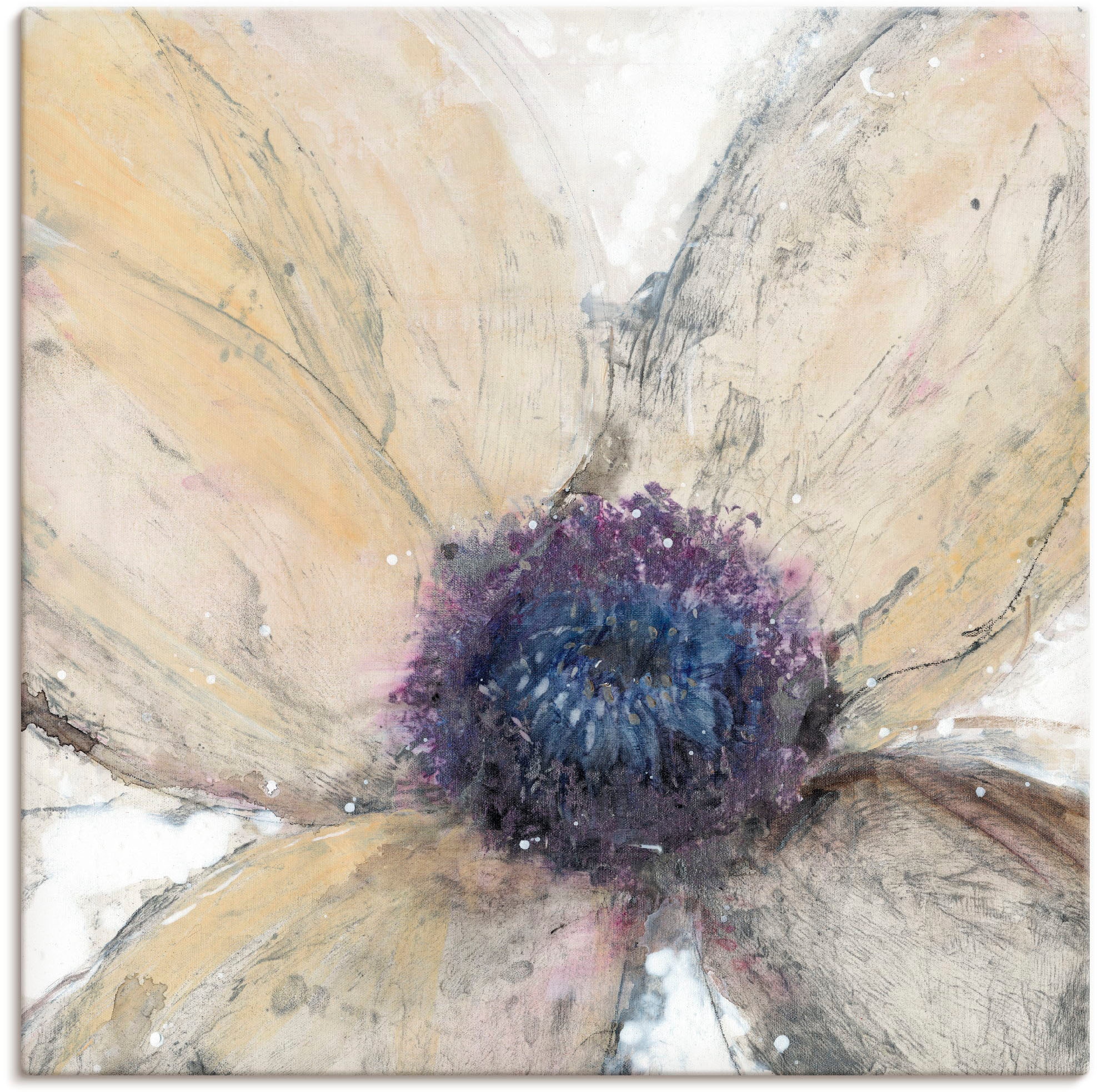 Image of Artland Leinwandbild "Blumenfluss I" Blumen 1 Stk. tlg. auf Holzrahmen gespannt