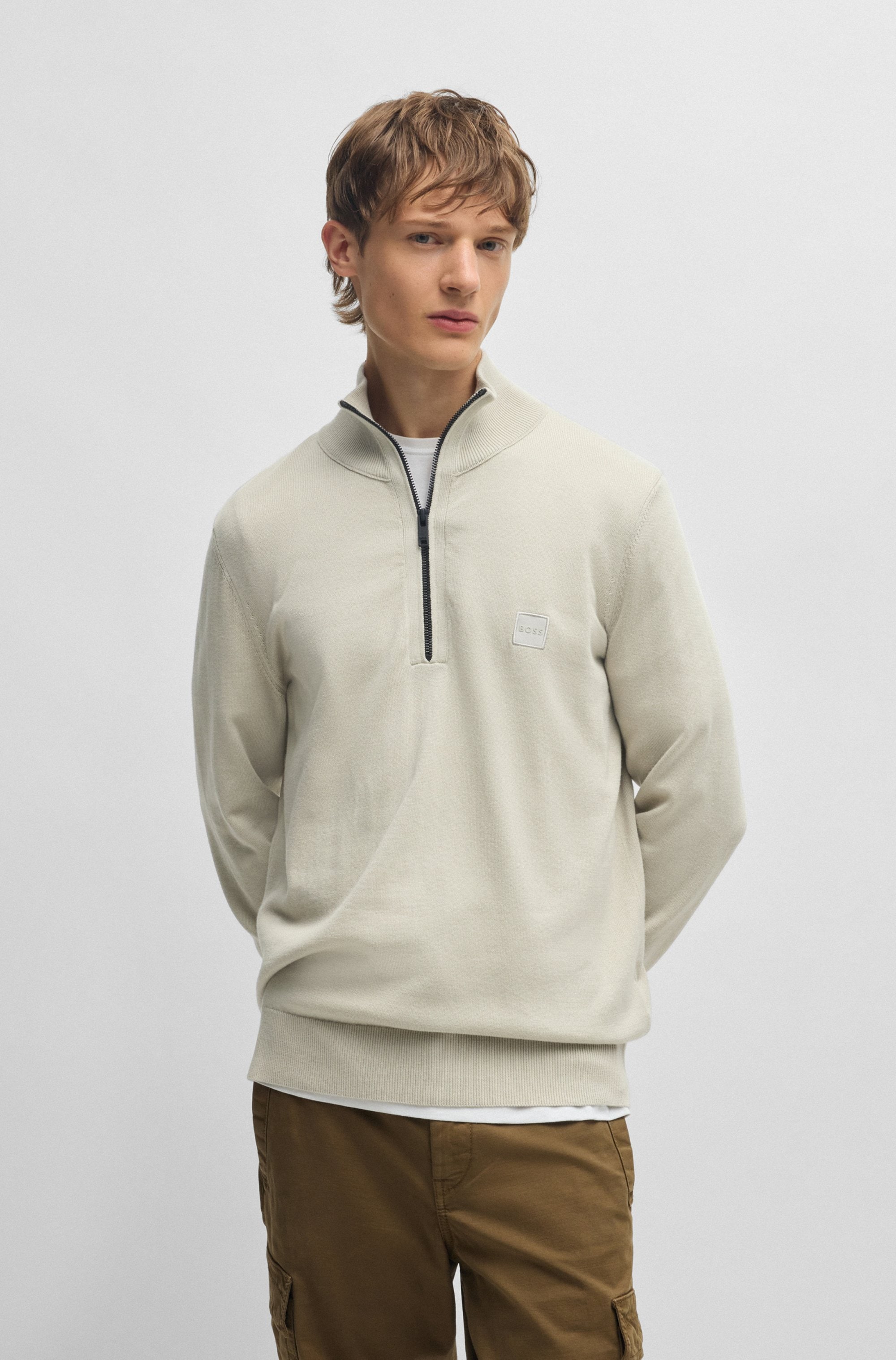 BOSS ORANGE Rollkragenpullover »Kanobix_S«, mit Ton-in-Ton Logo