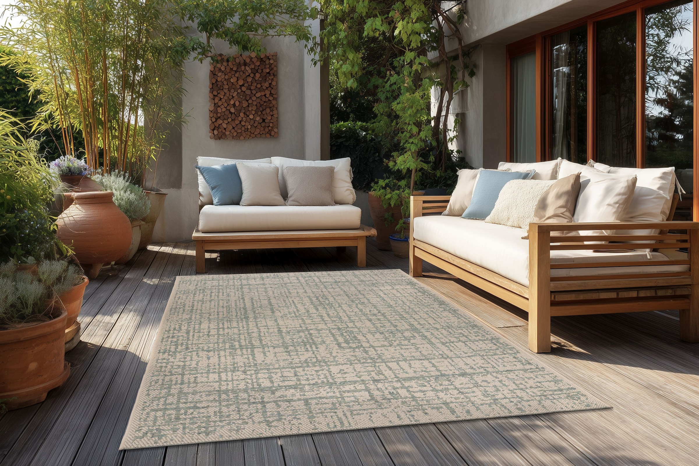 Kayoom Tapis »Tribal 325« Rectangulaire 6 mm Höhe Kurzflor, In -und Outdoor geeignet