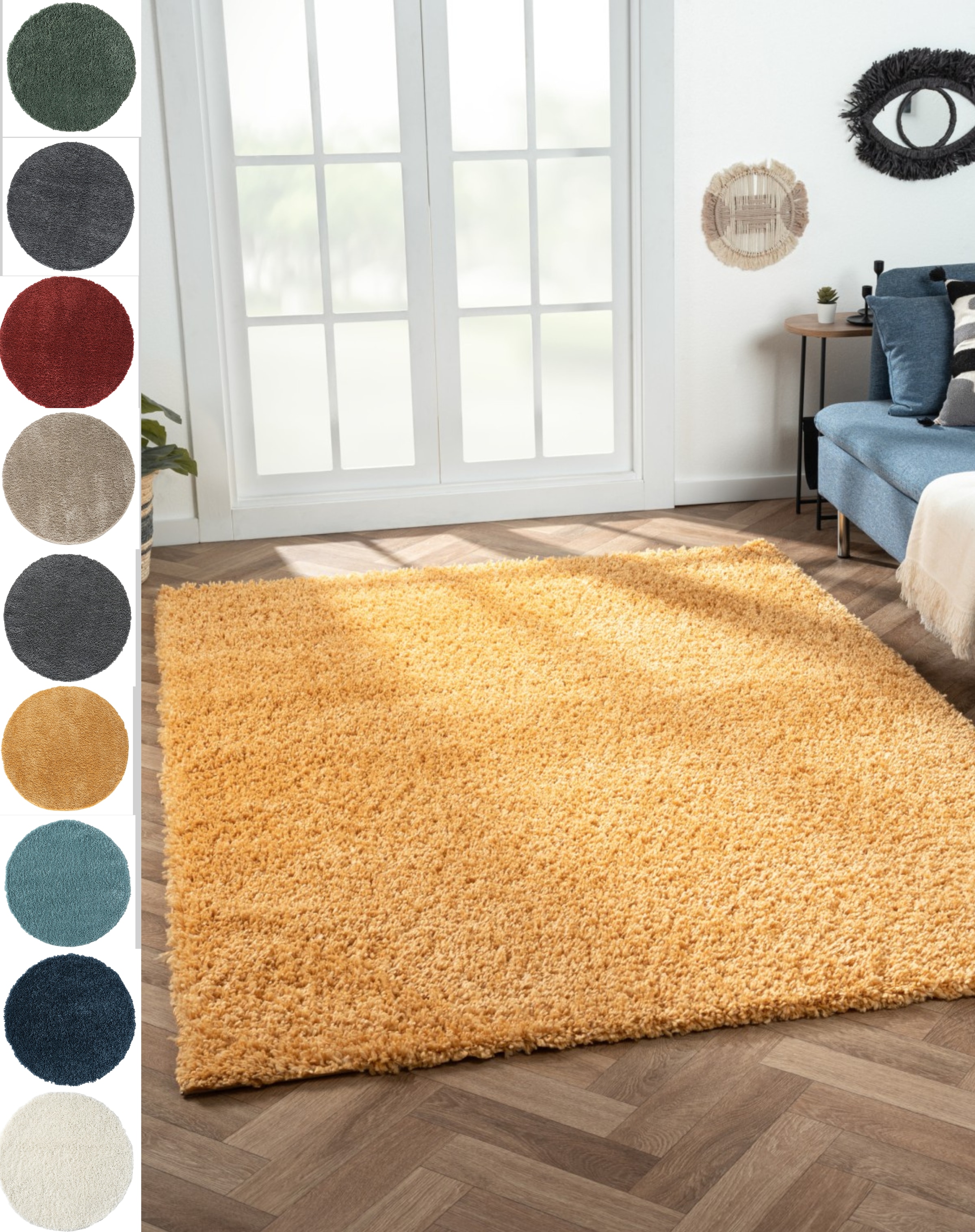 Image of Myflair Möbel & Accessoires Hochflor-Teppich "My Shaggy" rechteckig 37 mm Höhe Shaggy, Uni-Farben, leicht glänzend, Microfaser, extra flauschig