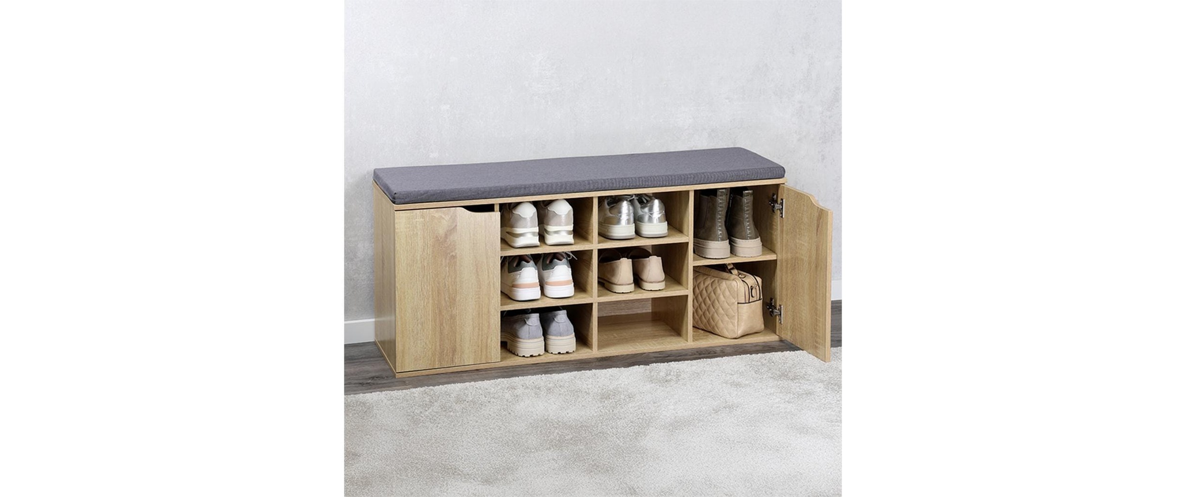 KESPER® Schuhregal »Kesper Schuhregal 103 x 48 cm, Keine Angabe/Beige/Braun«