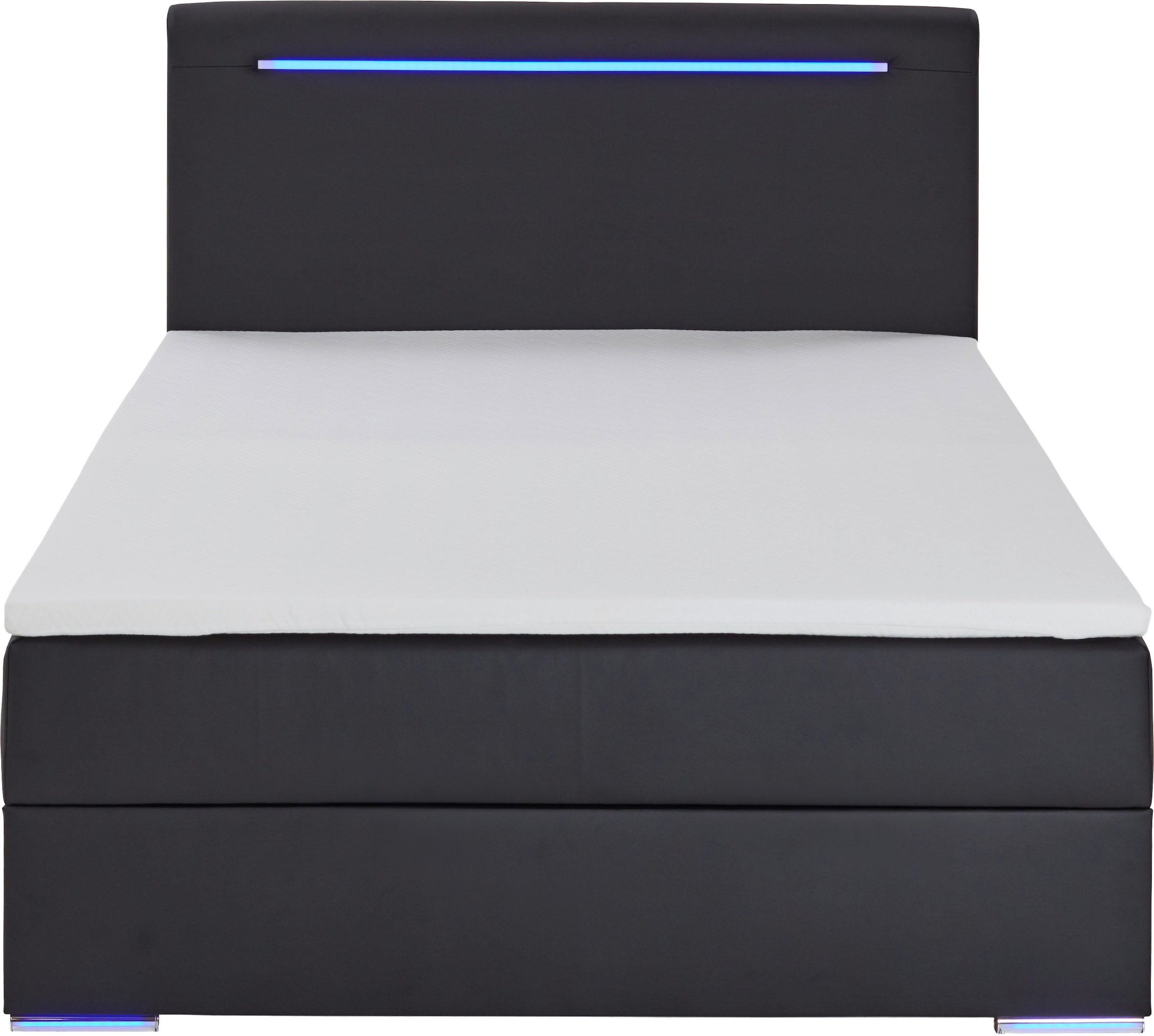 meise.möbel Lit de boxe »Candela inkl. Bettkasten, Topper & LED-Beleuchtung an Kopfteil & Füssen«