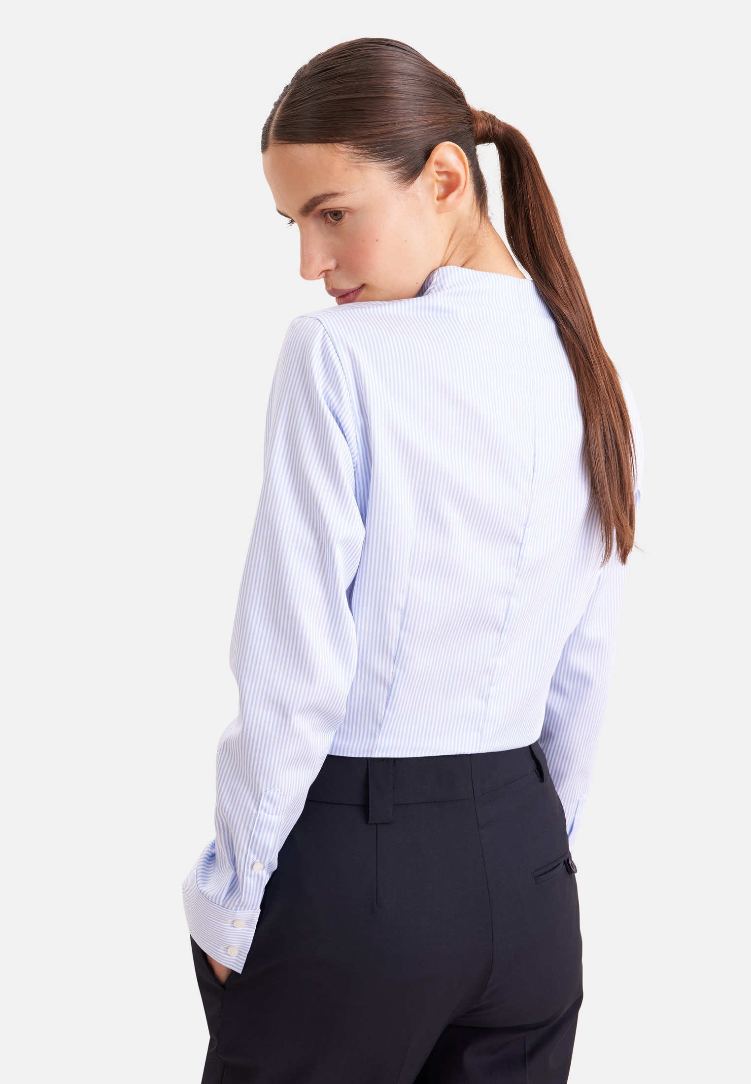 seidensticker Blouse classique Col montant 1/1 rayé