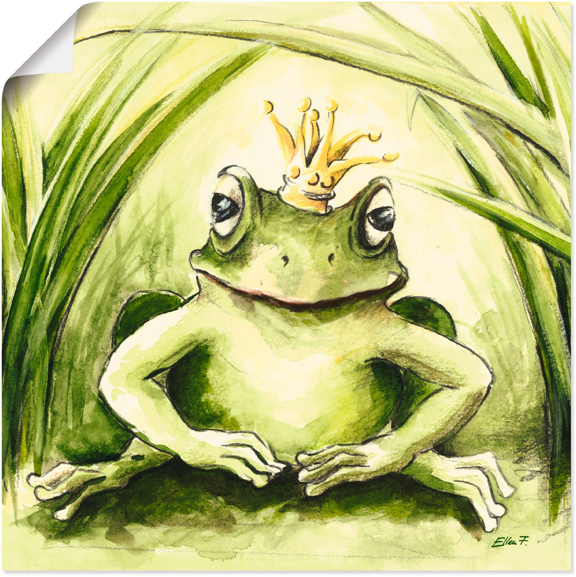 Image of Artland Wandbild »Kleiner Frosch«, Geschichten & Märchen, (1 St.), in vielen Grössen & Produktarten - Alubild / Outdoorbild für den Aussenbereich, Leinwandbild, Poster, Wandaufkleber / Wandtattoo auch für Badezimmer geeignet bei Ackermann Versand Schweiz