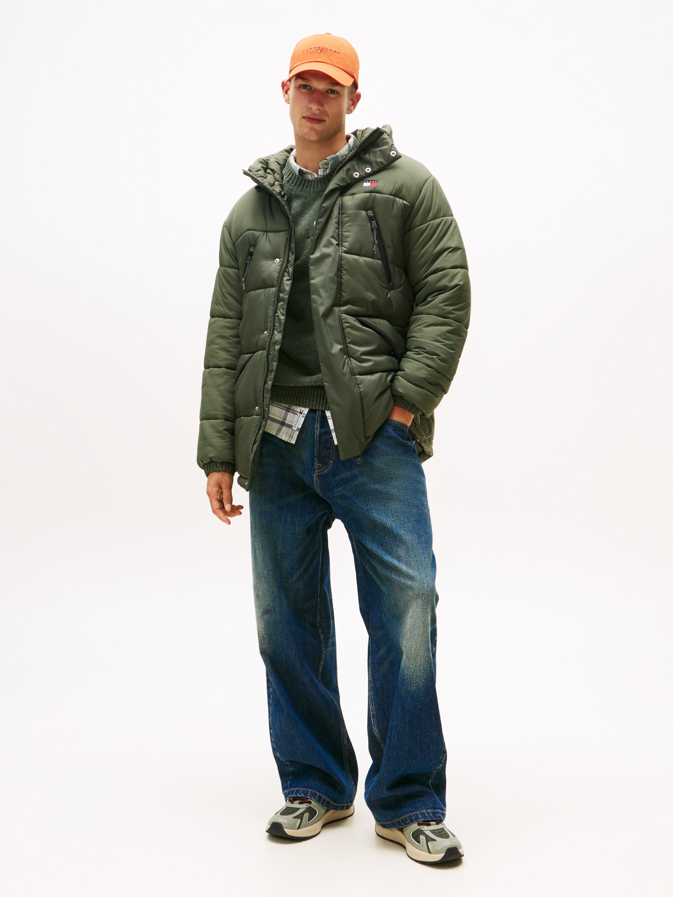 Tommy Jeans Manteau matelassé »FABRIC MIXED PARKA« coupe régulière avec capuche